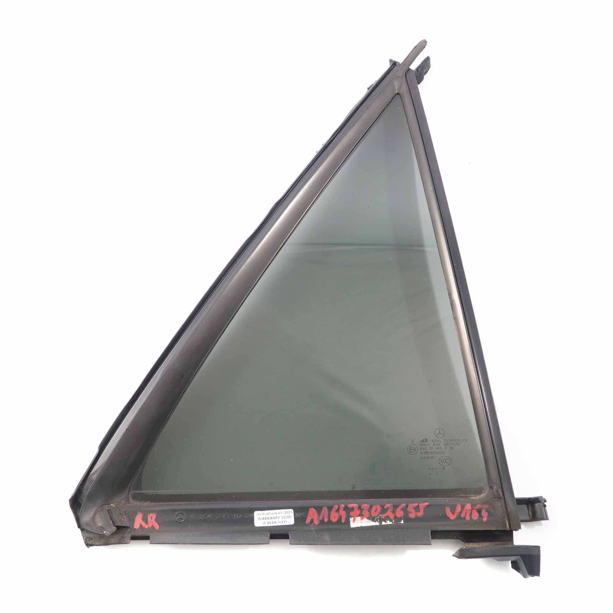 Mercedes W164 Window Glass Rear Right O/S Door Triangle Tinted AS3 A1647302655