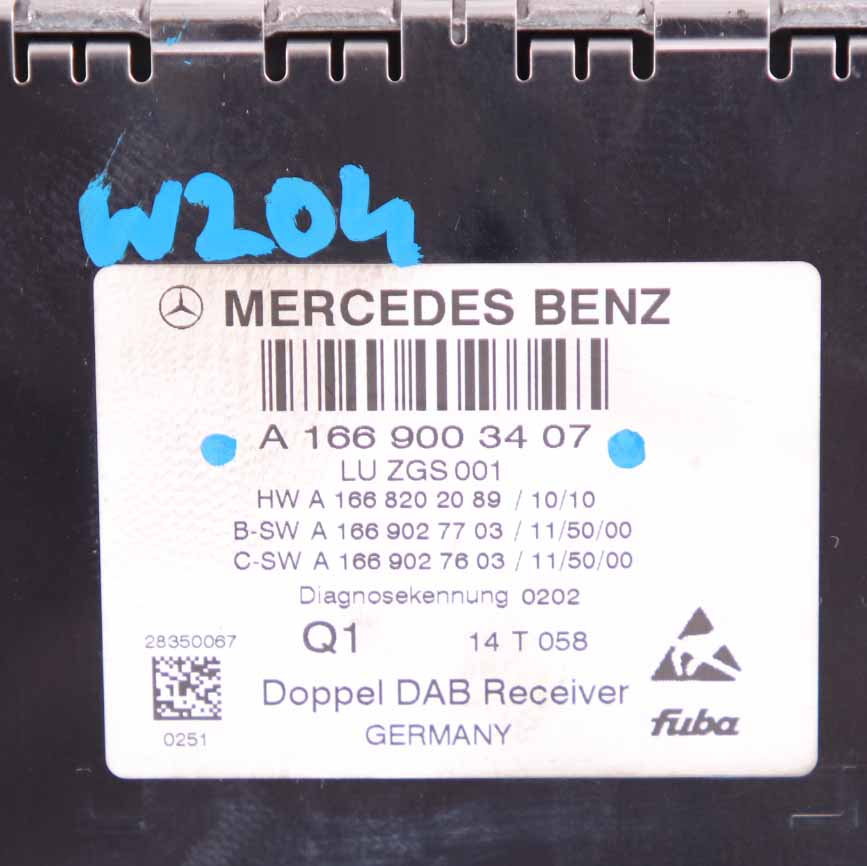 Mercedes W176 W204 Digital Audio DAB-Empfänger Steuergerät Modul A1669003407