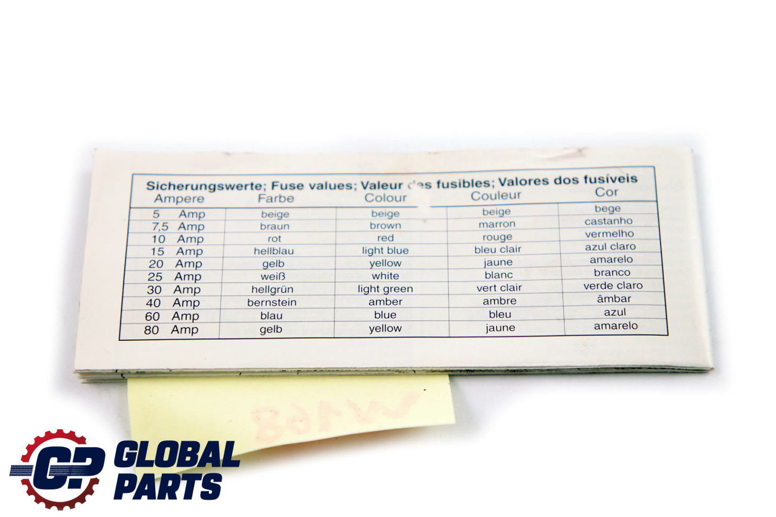 Mercedes-Benz A-Class W168 Product Specification Fuse Assignment A1680045099