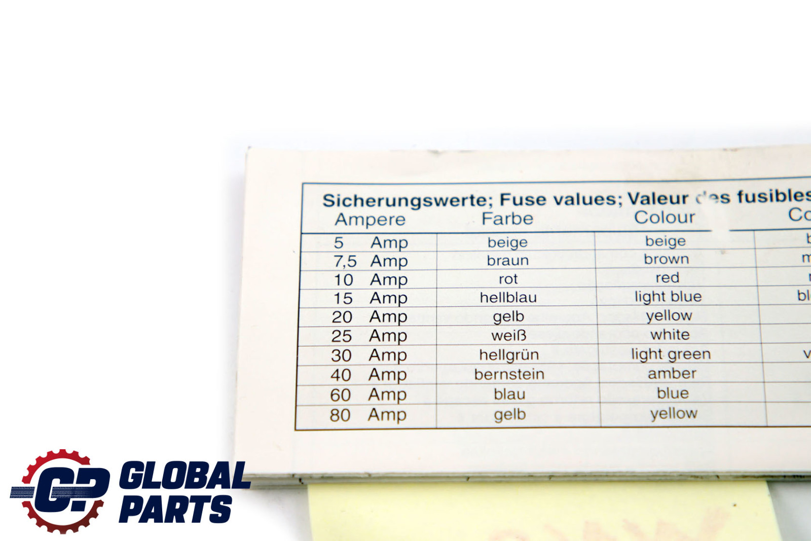 Mercedes-Benz A-Class W168 Product Specification Fuse Assignment A1680045099