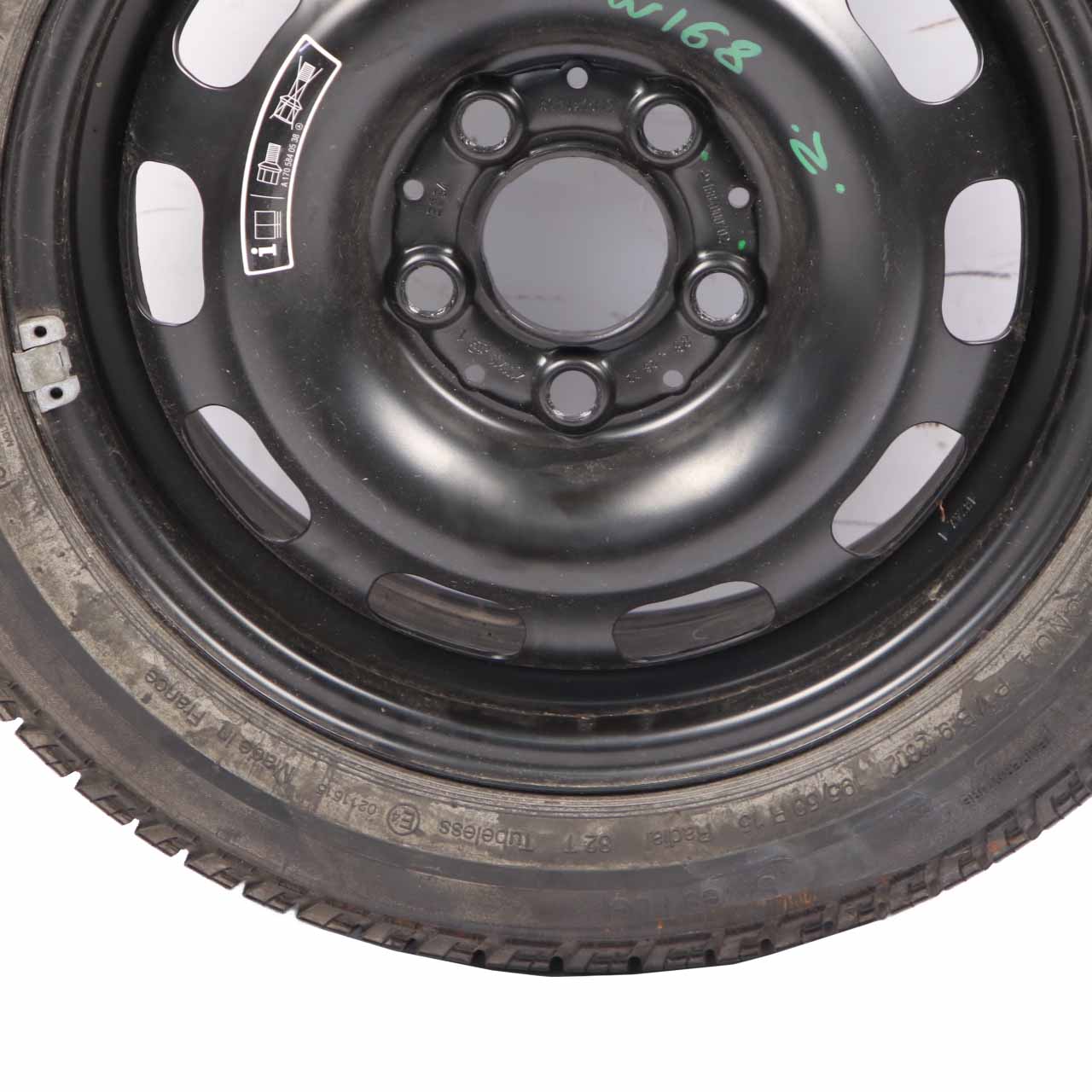 Mercedes-Benz W168 Notrad Stahl Felge 15" Reserverad Reifen 195/50 A1684000702