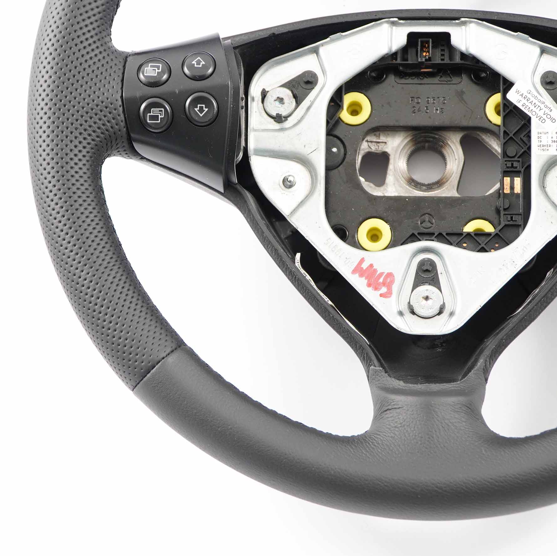 Mercedes W169 NEW Black Leather Steering Wheel with Black Threads