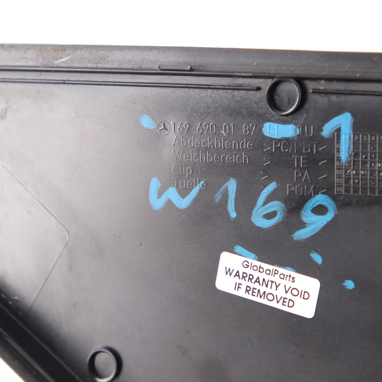 Mercedes W169 Wing Trim Top Cover Left N/S Black A1696900187