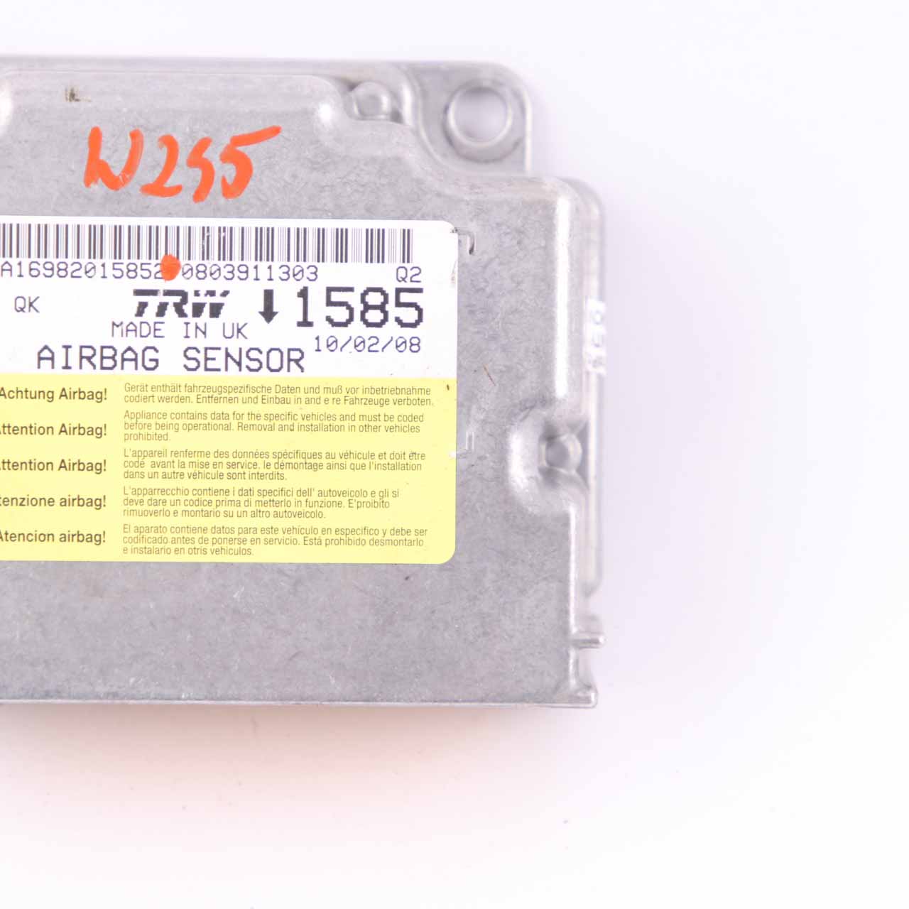 Mercedes W245 ECU Steuergerät Sensor Modul Air SRS Bag A1698201585