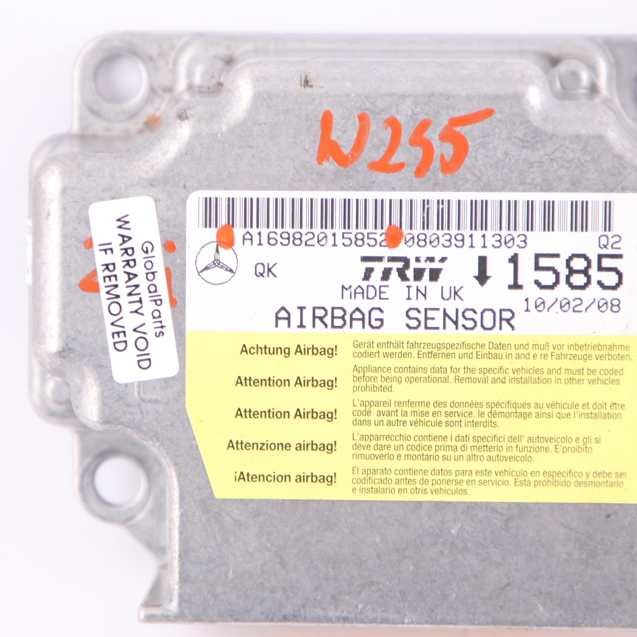 Mercedes W245 ECU Steuergerät Sensor Modul Air SRS Bag A1698201585