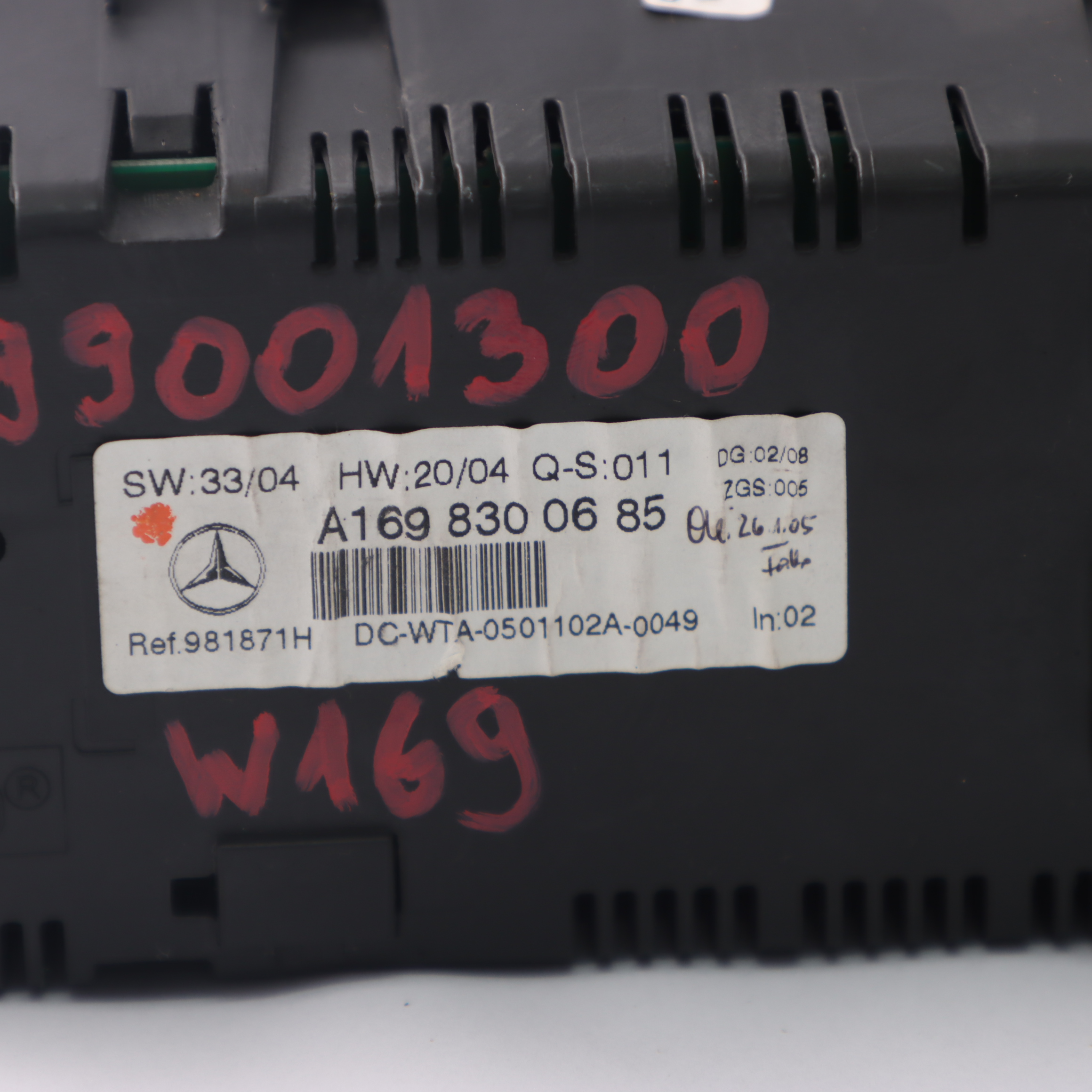 Mercedes W169 W245 Heizung Klimatisierung Klimaanlage Schalttafel A1698300685