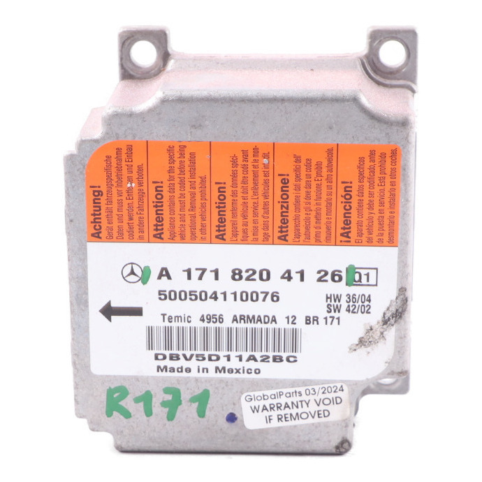 Mercedes SLK R171 Vorderseite Luft Modul SRS Steuergerät ECU A1718204126