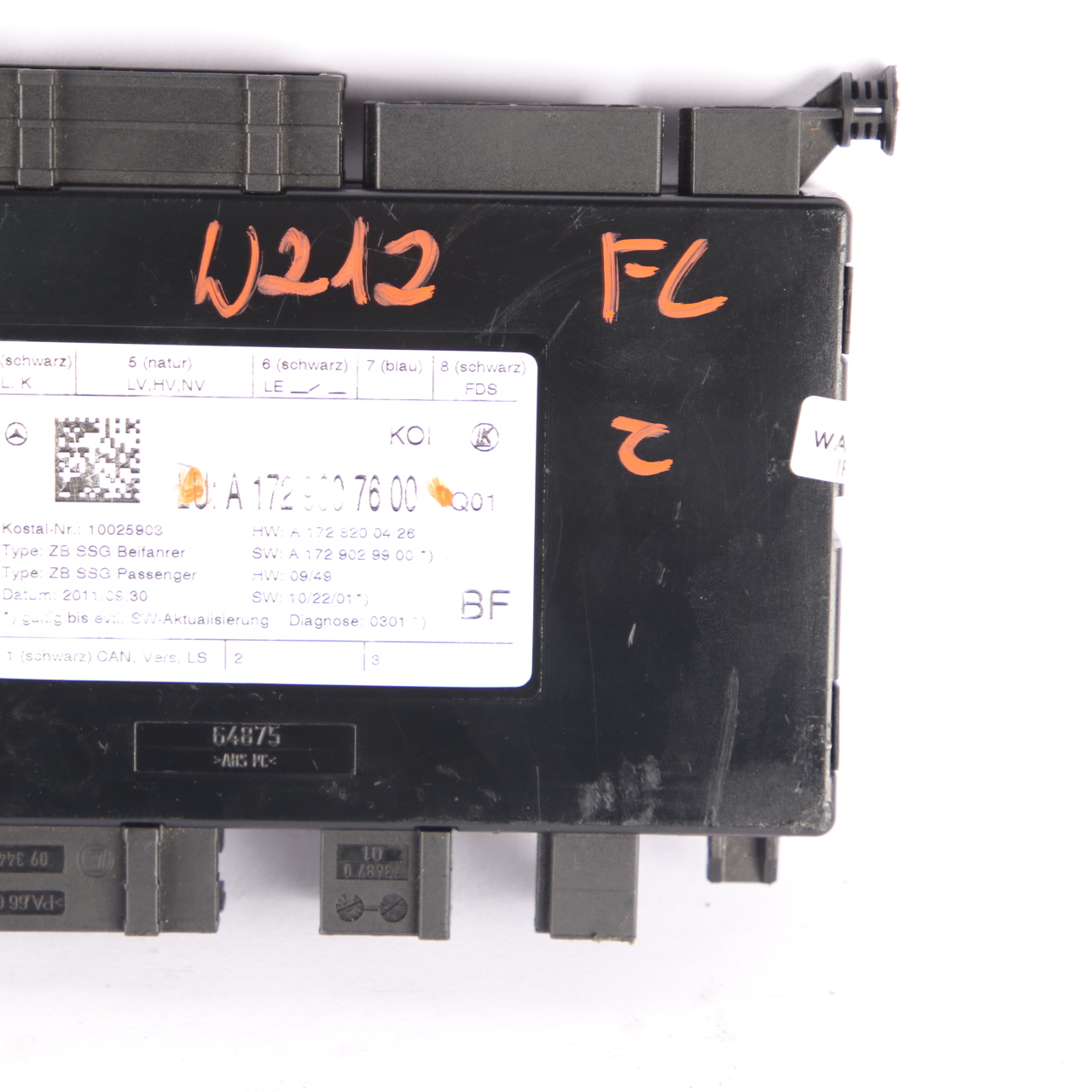 Seat Module Mercedes W204 Front Right O/S Memory Control Unit A1729007600