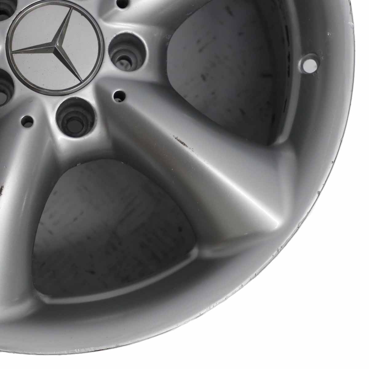 Mercedes W203 Silberne Leichtmetallfelge 5 Speichen 17" ET:34 8,5J A2034013502