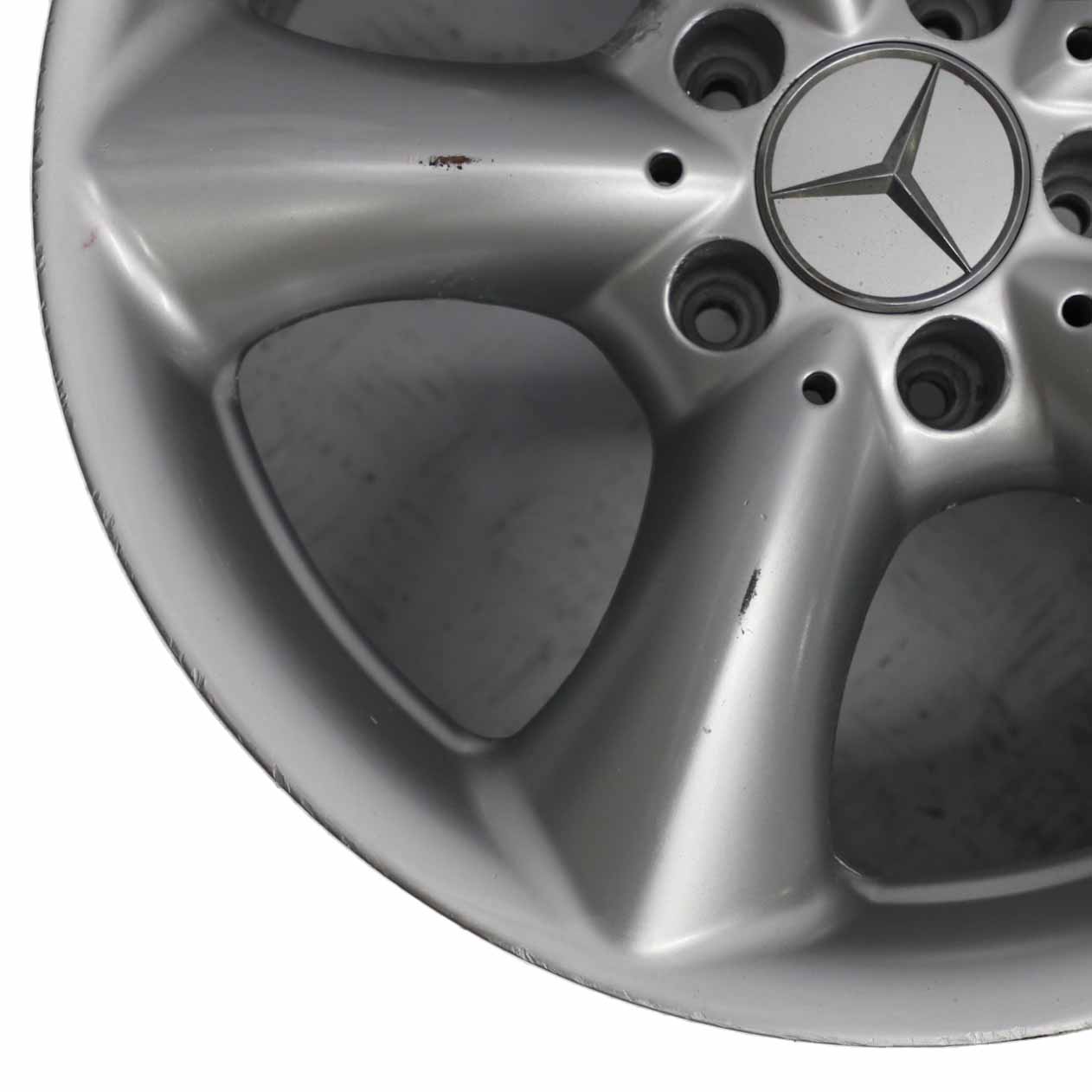 Mercedes W203 Silberne Leichtmetallfelge 5 Speichen 17" ET:34 8,5J A2034013502