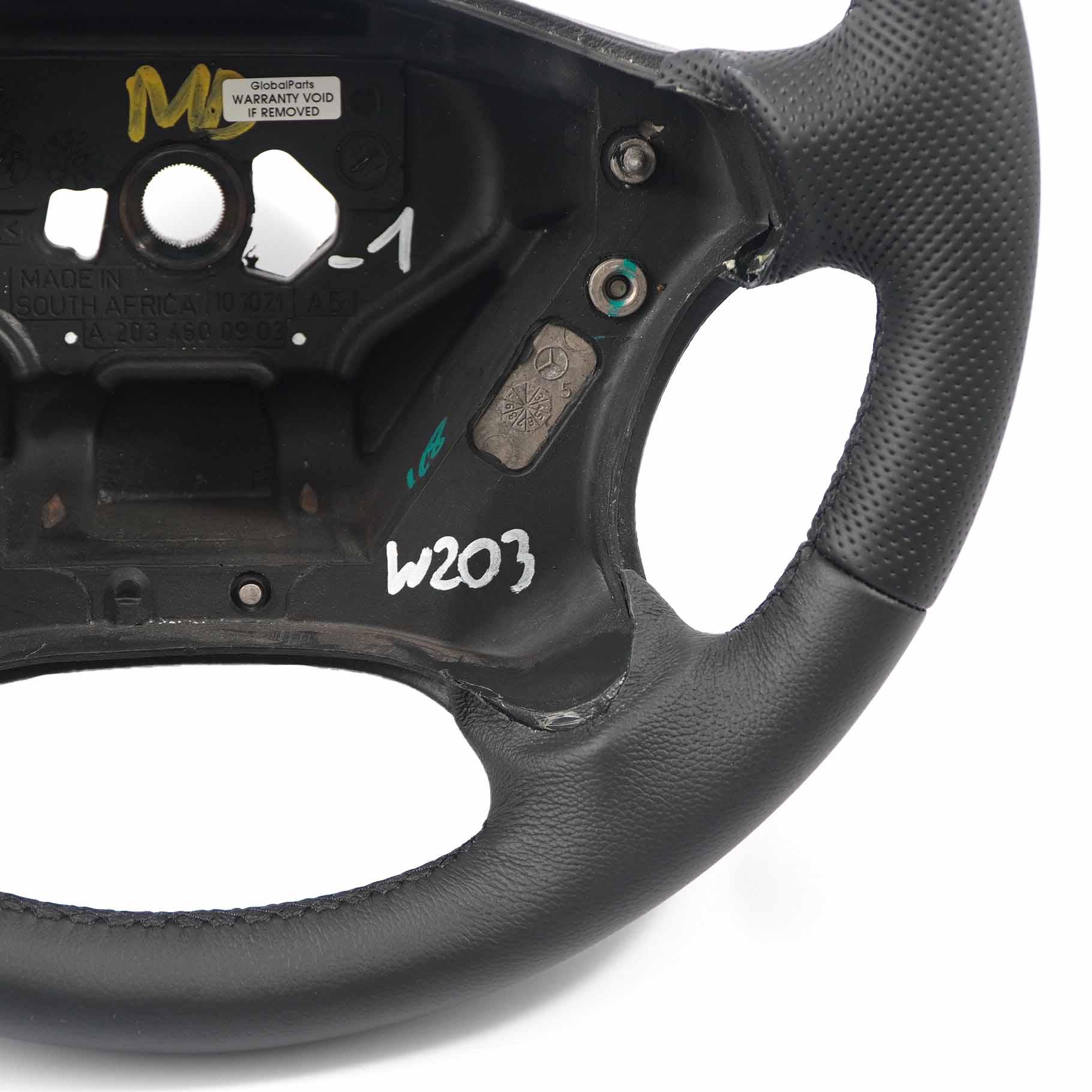 Mercedes W203 S203 NEW Black Leather Steering Wheel with Black Threads