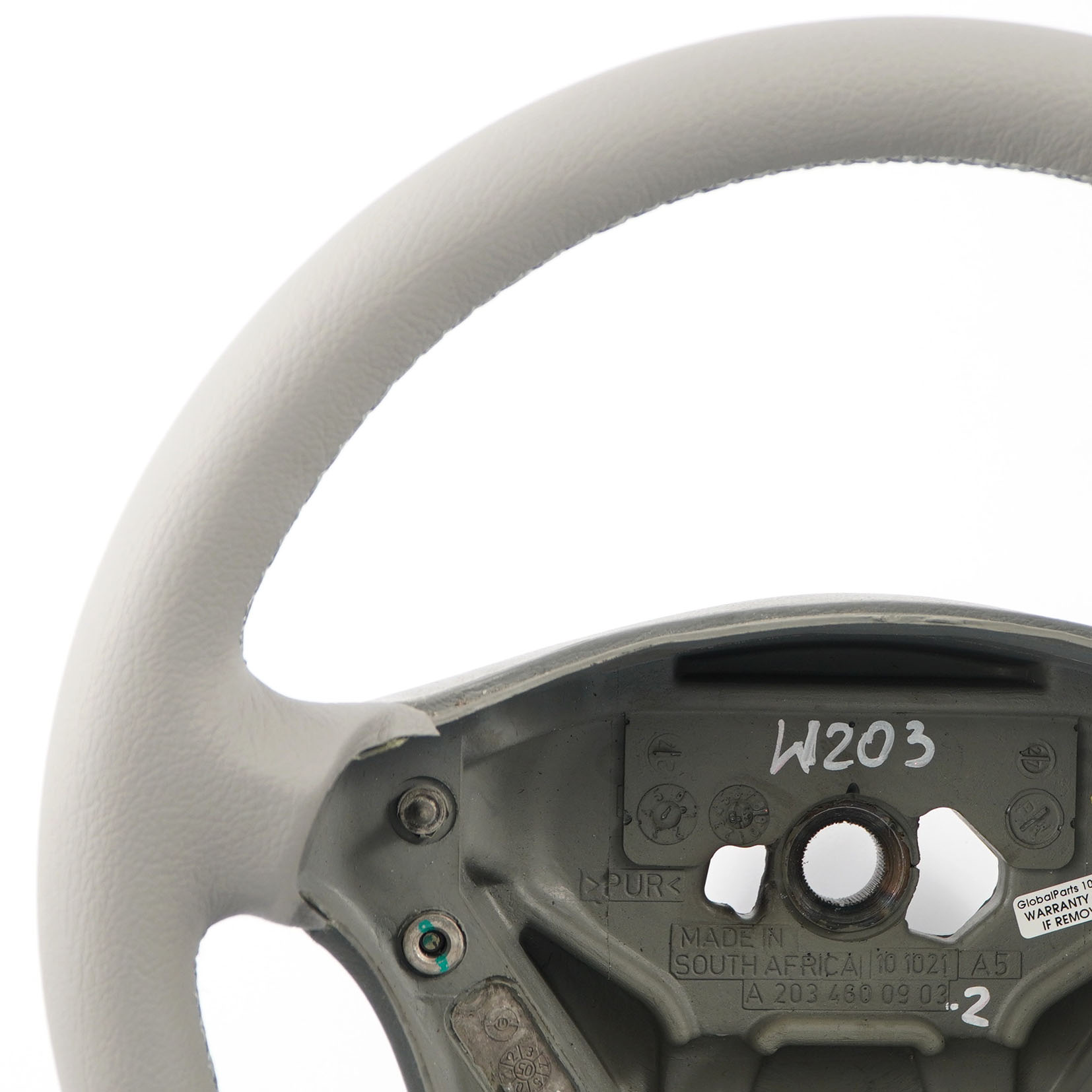 Mercedes W203 NEW Grey Leather Steering Wheel with Grey Threads