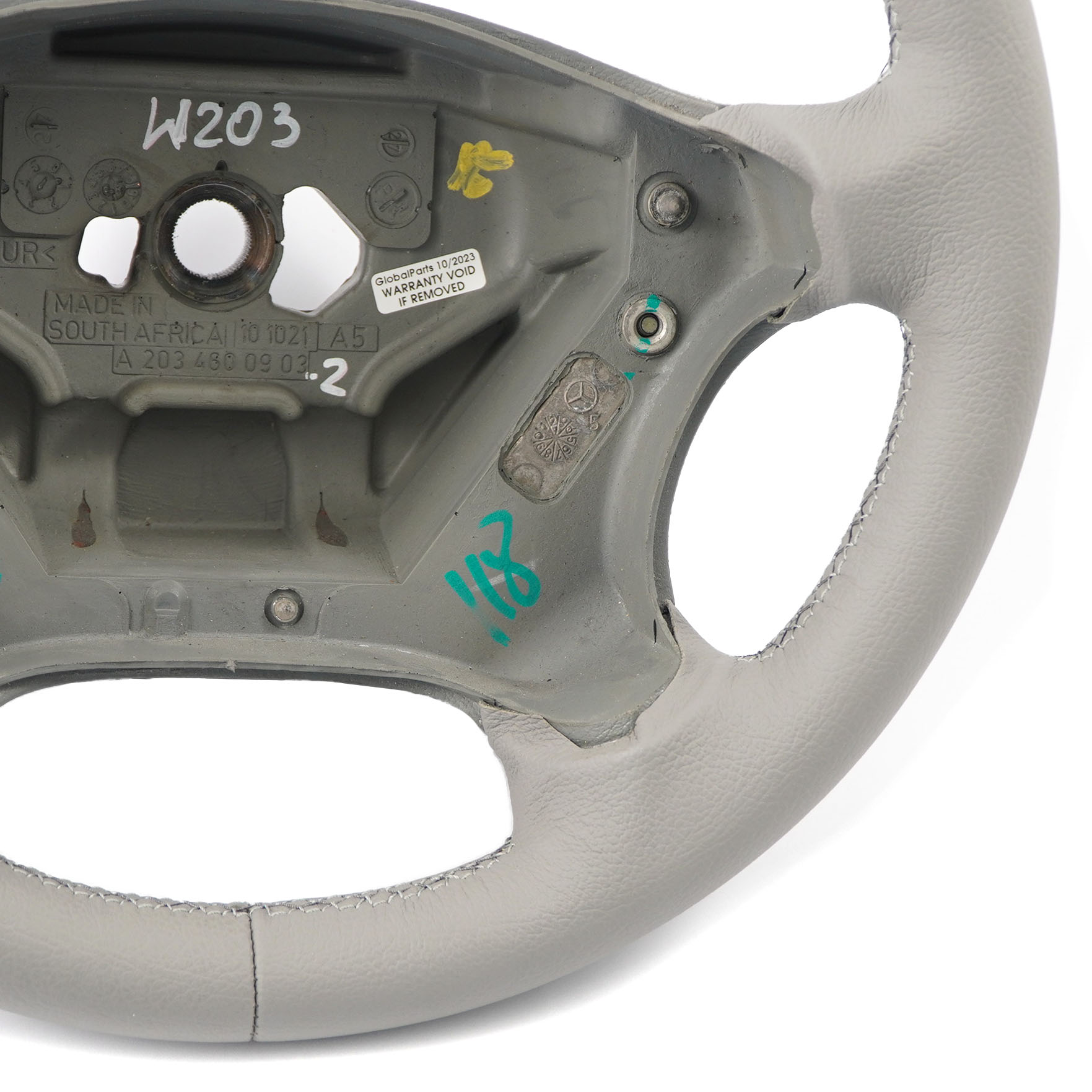 Mercedes W203 NEW Grey Leather Steering Wheel with Grey Threads