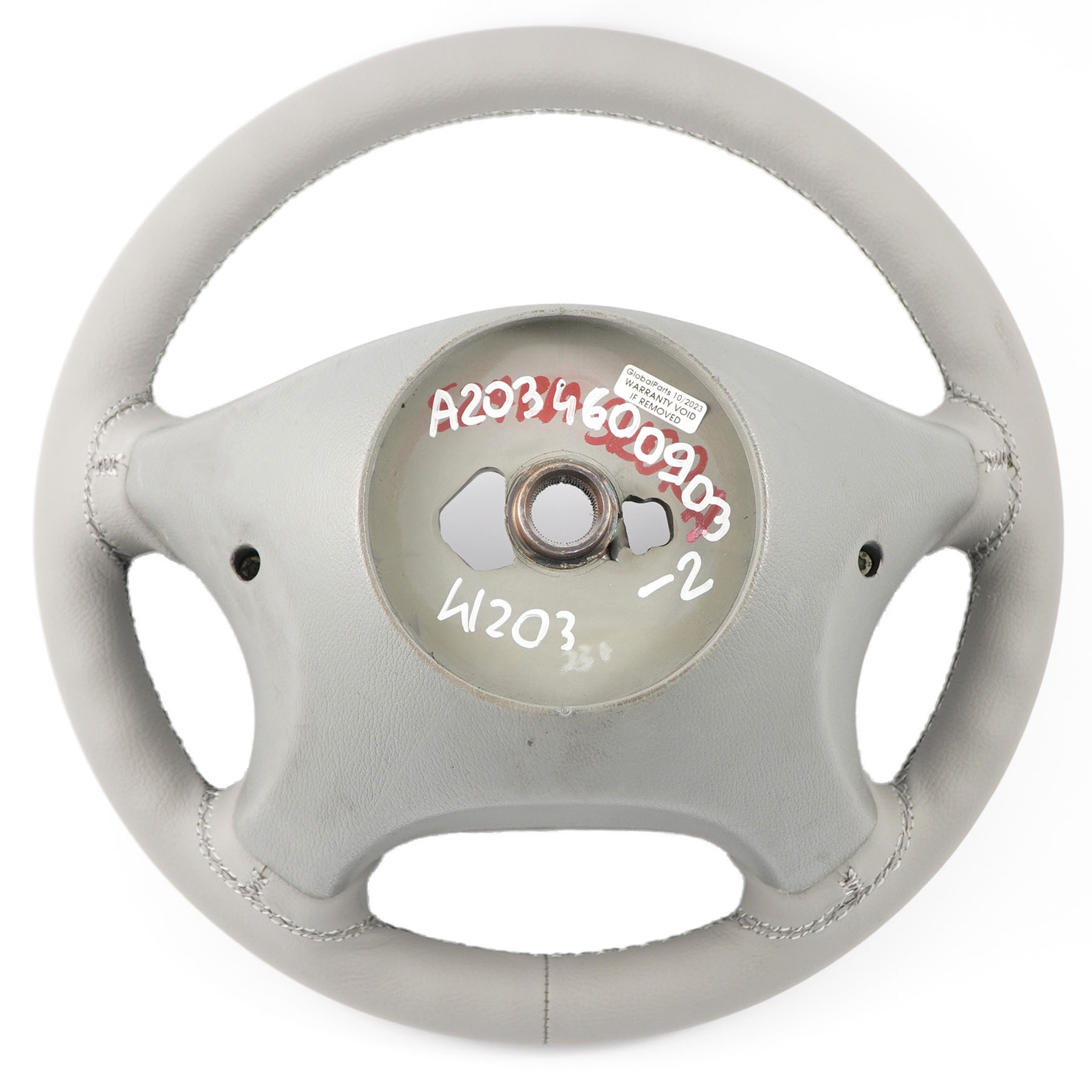 Mercedes W203 NEW Grey Leather Steering Wheel with Grey Threads