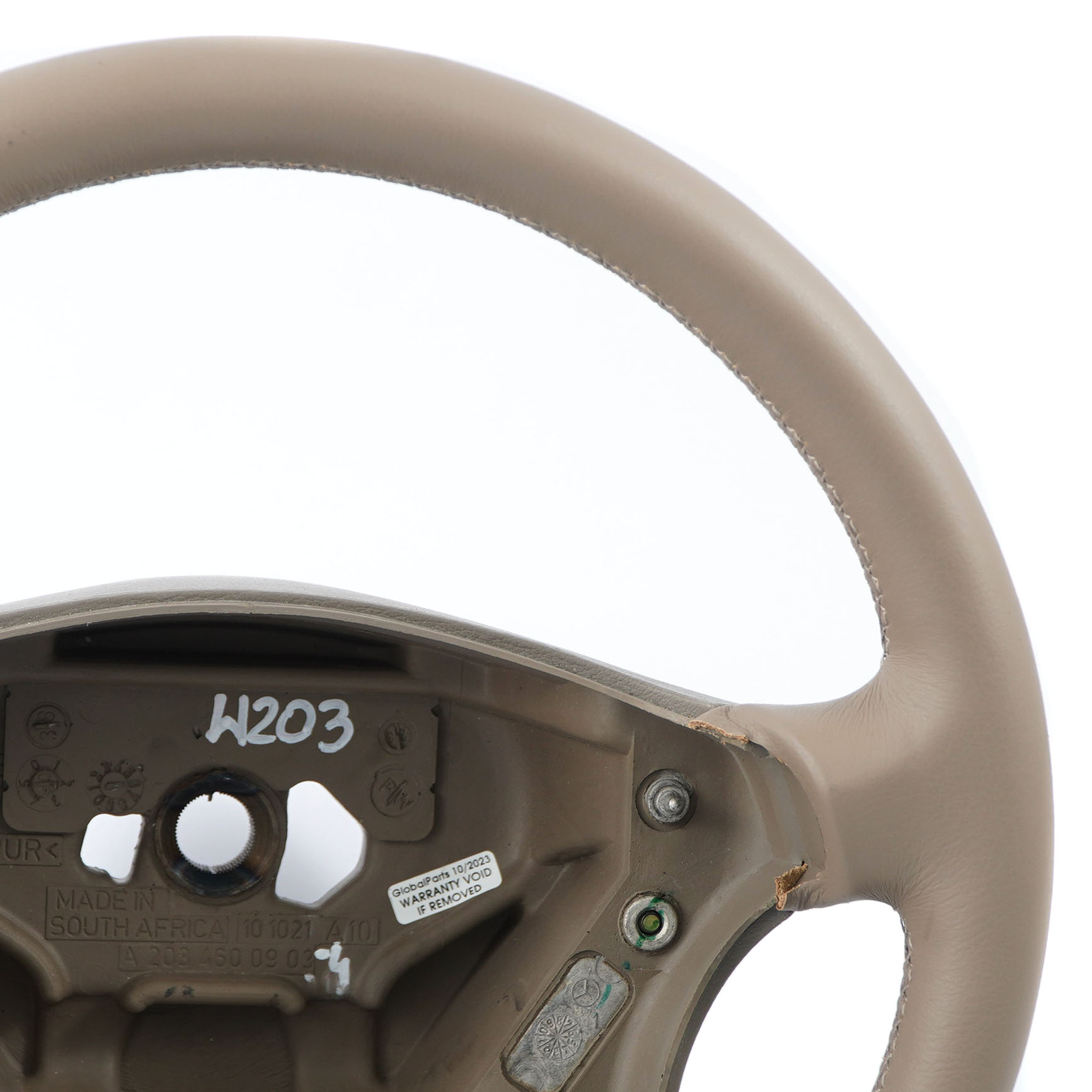 Mercedes W203 S203 NEW Beige Leather Steering Wheel with Beige Threads