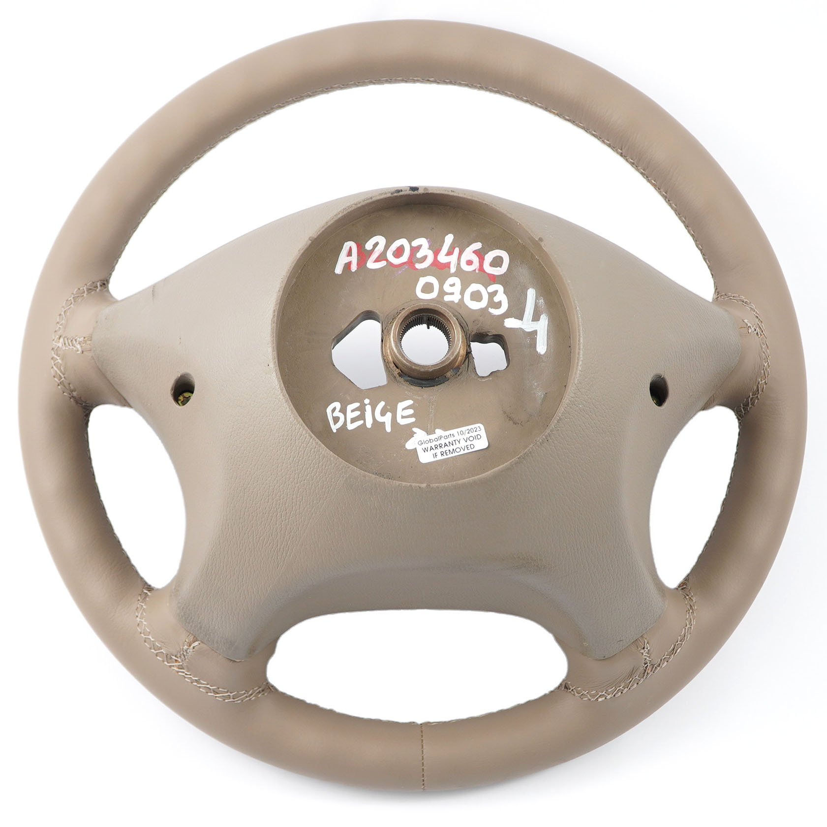 Mercedes W203 S203 NEW Beige Leather Steering Wheel with Beige Threads