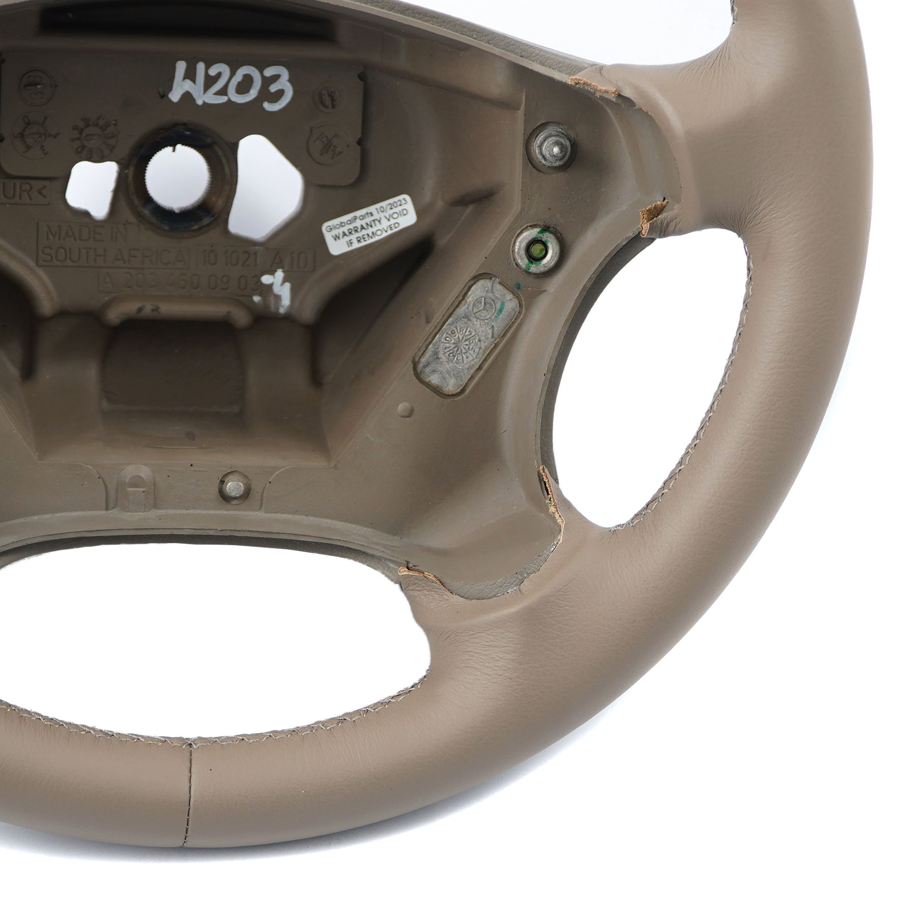 Mercedes W203 S203 NEW Beige Leather Steering Wheel with Beige Threads