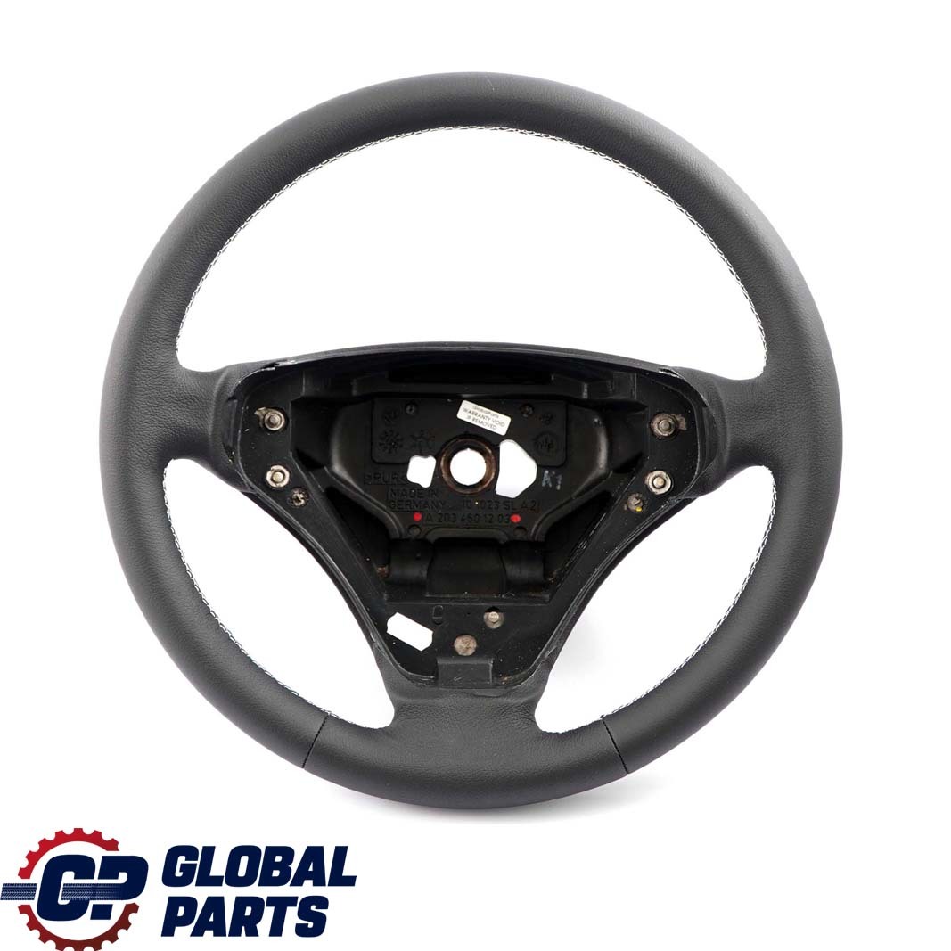 Mercedes-Benz CLC CL203 NEW Black Leather Steering Wheel with White Threads