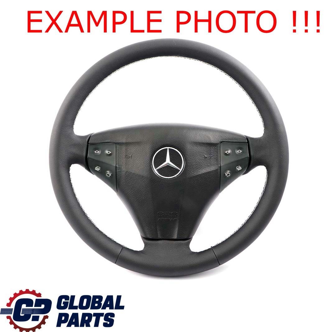 Mercedes-Benz CLC CL203 NEW Black Leather Steering Wheel with White Threads