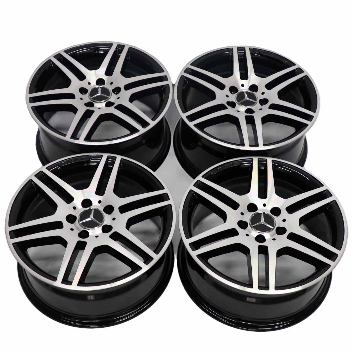 Mercedes W204 4x AMG Leichtmetallfelge 17" 7,5J/8,5J 6 Doppelspeiche poliert