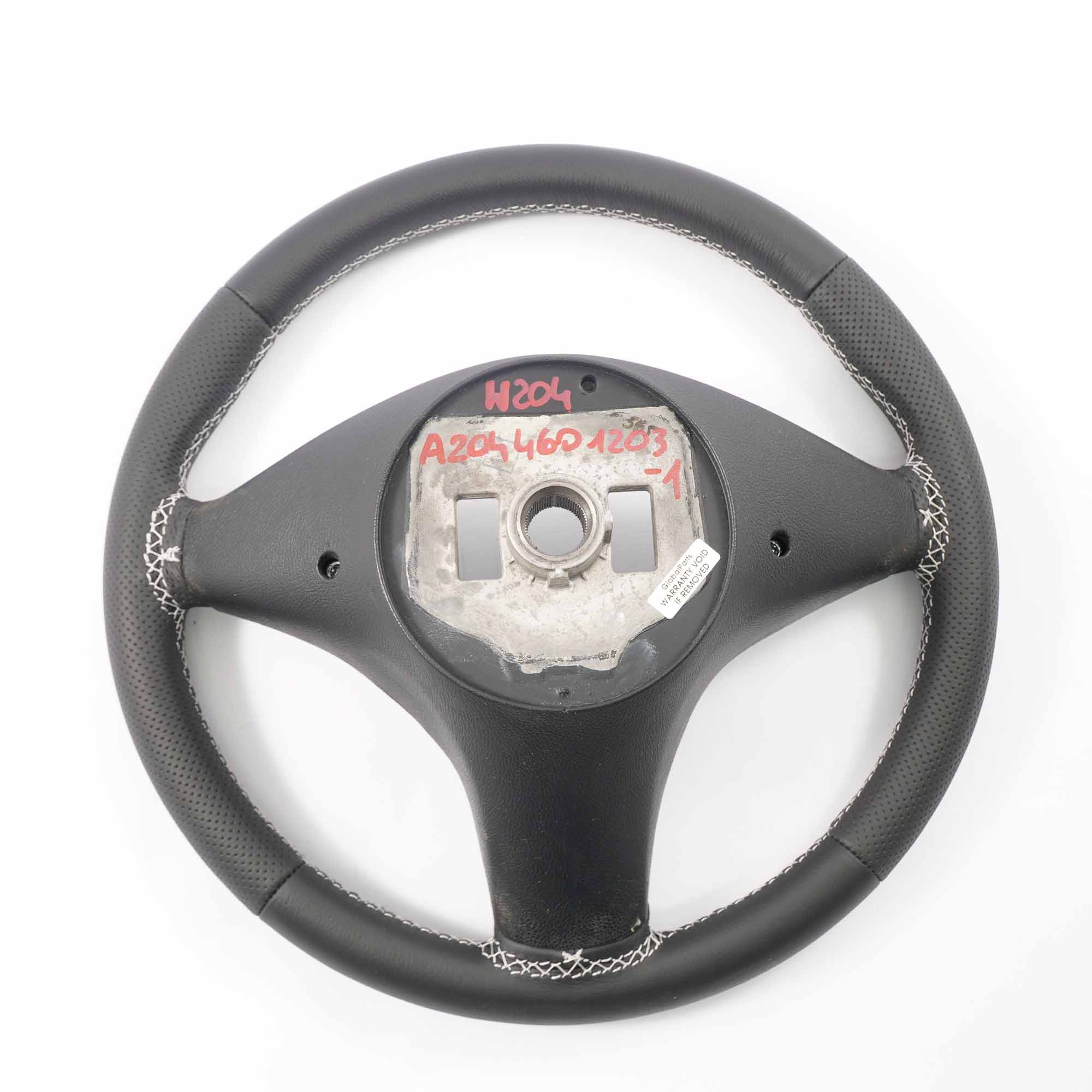 Mercedes-Benz C-Class W204 NEW Black Leather Steering Wheel with White Threads