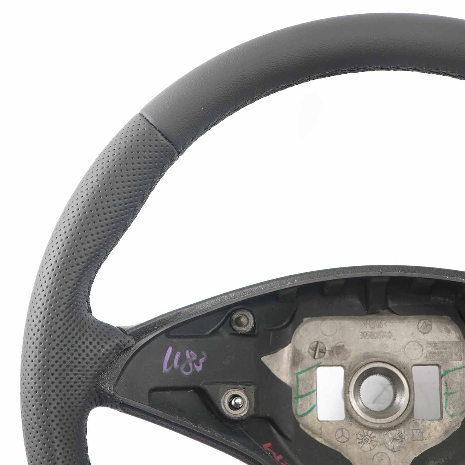 Mercedes W204 NEW Black Leather Steering Wheel with Black Threads A2044603203