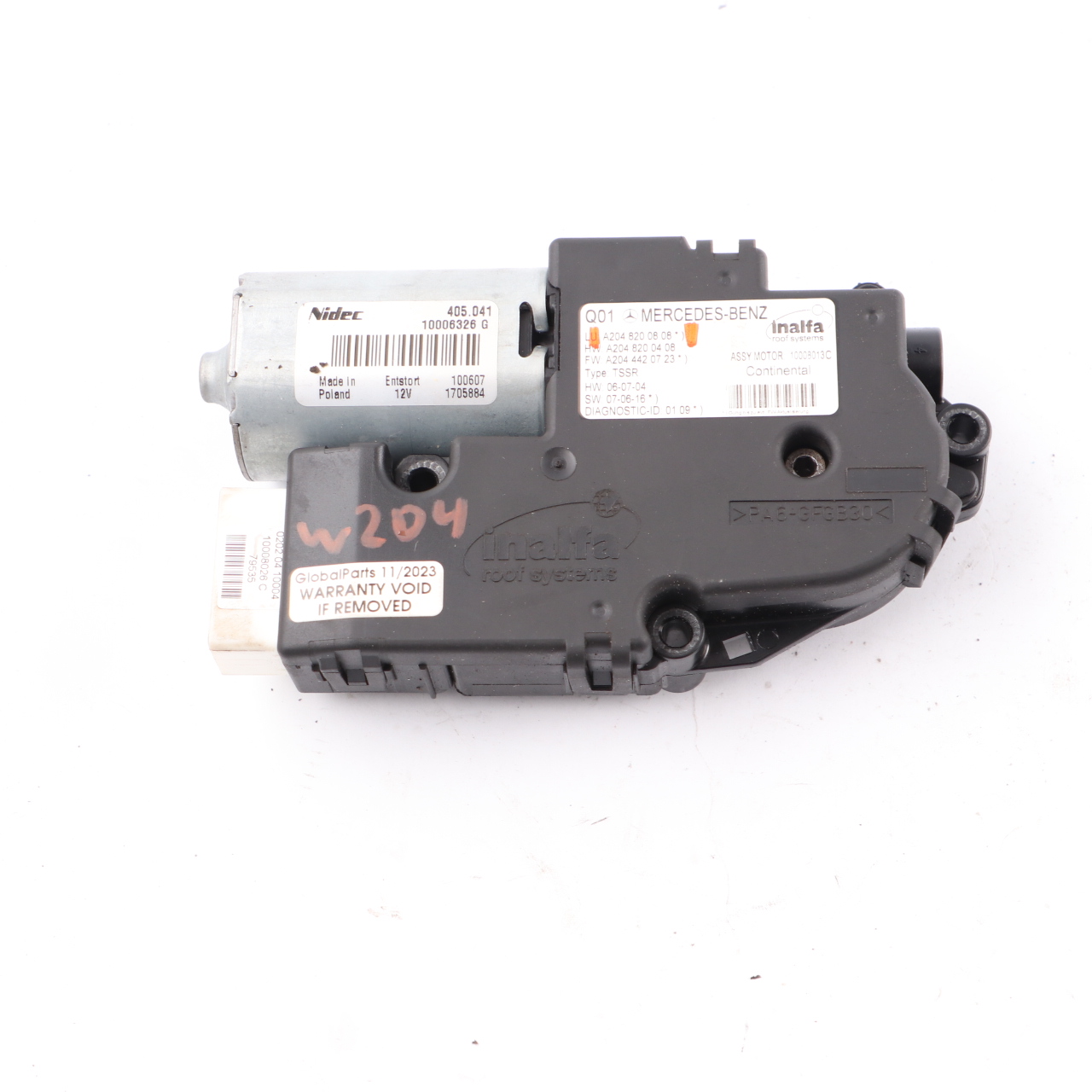 Mercedes W204 Sunroof Control Unit Motor Sliding Sun Roof Actuator A2048200808