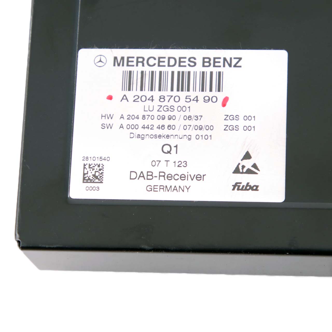 Mercedes-Benz C W204 Digital Audio DAB Empfänger Steuergerät Modul A2048705490