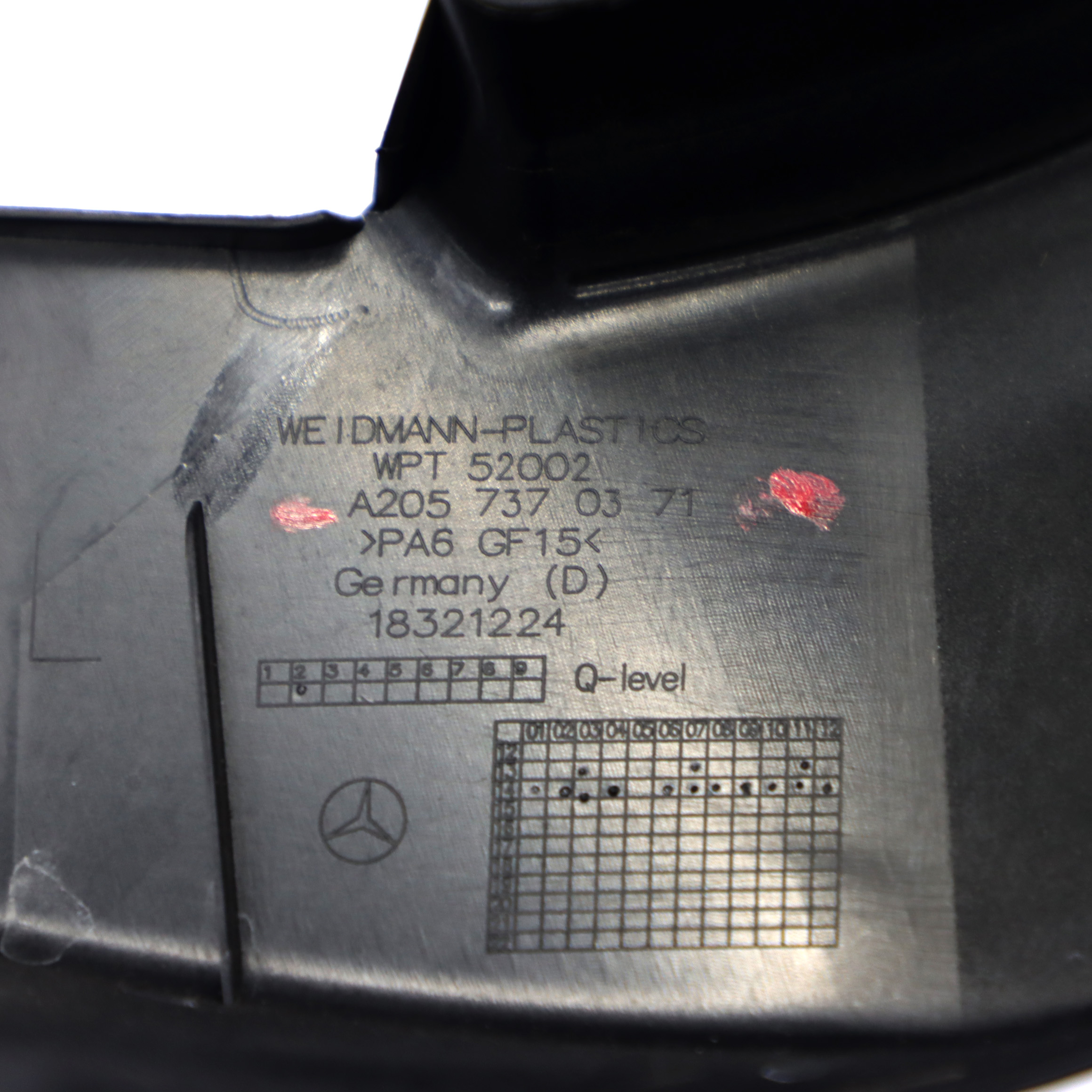 Mercedes S205 Türverkleidung hinten links Fensterrahmen Schwarz A2057370371