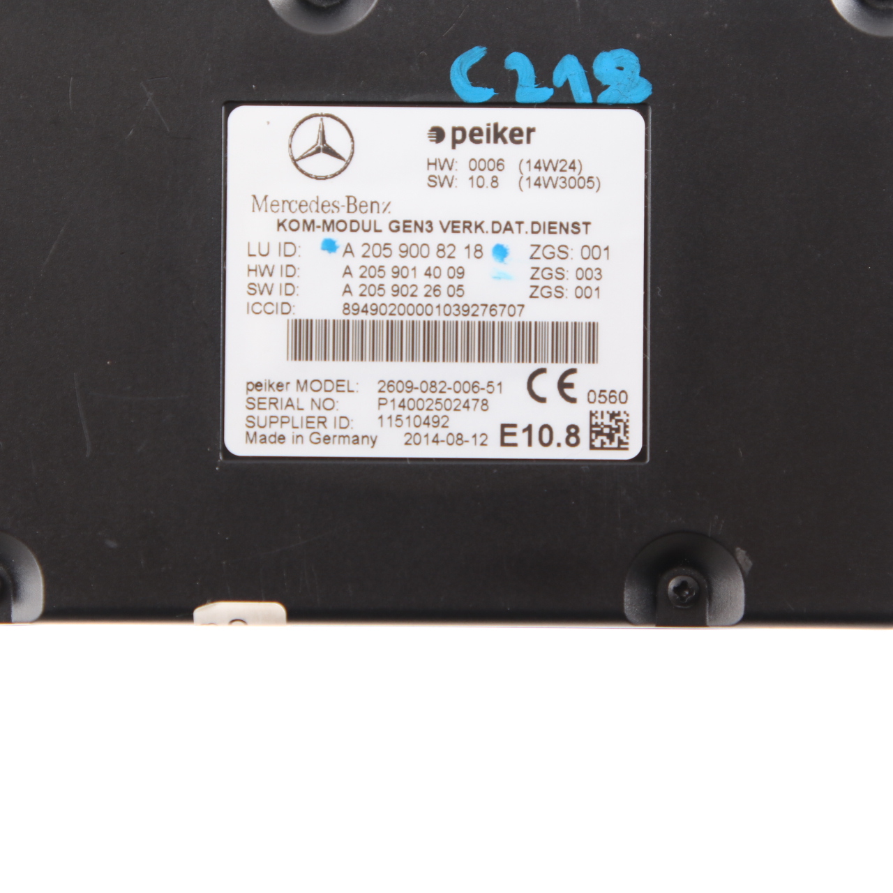 Telematik Modul Mercedes W176 W205 W218 Kommunikations Steuergerät A2059008218