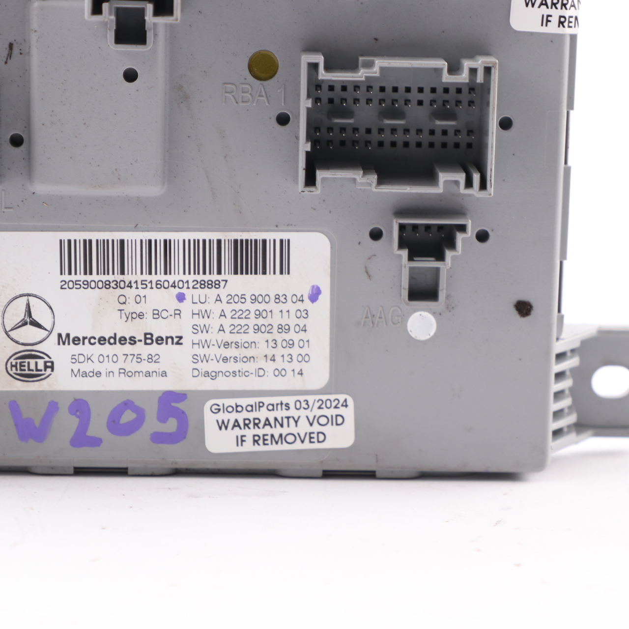 Mercedes W205 SAM Modul hintere Karosserie Komfort Steuergerät ECU A2059008304