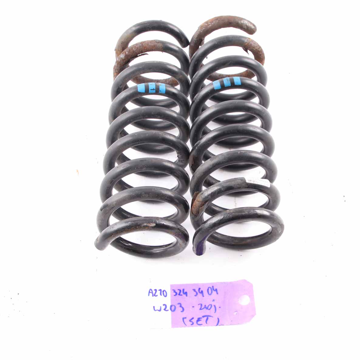 Mercedes S203 S210 Coil Spring Rear Axle Suspension Set Blue Marking A2103243404