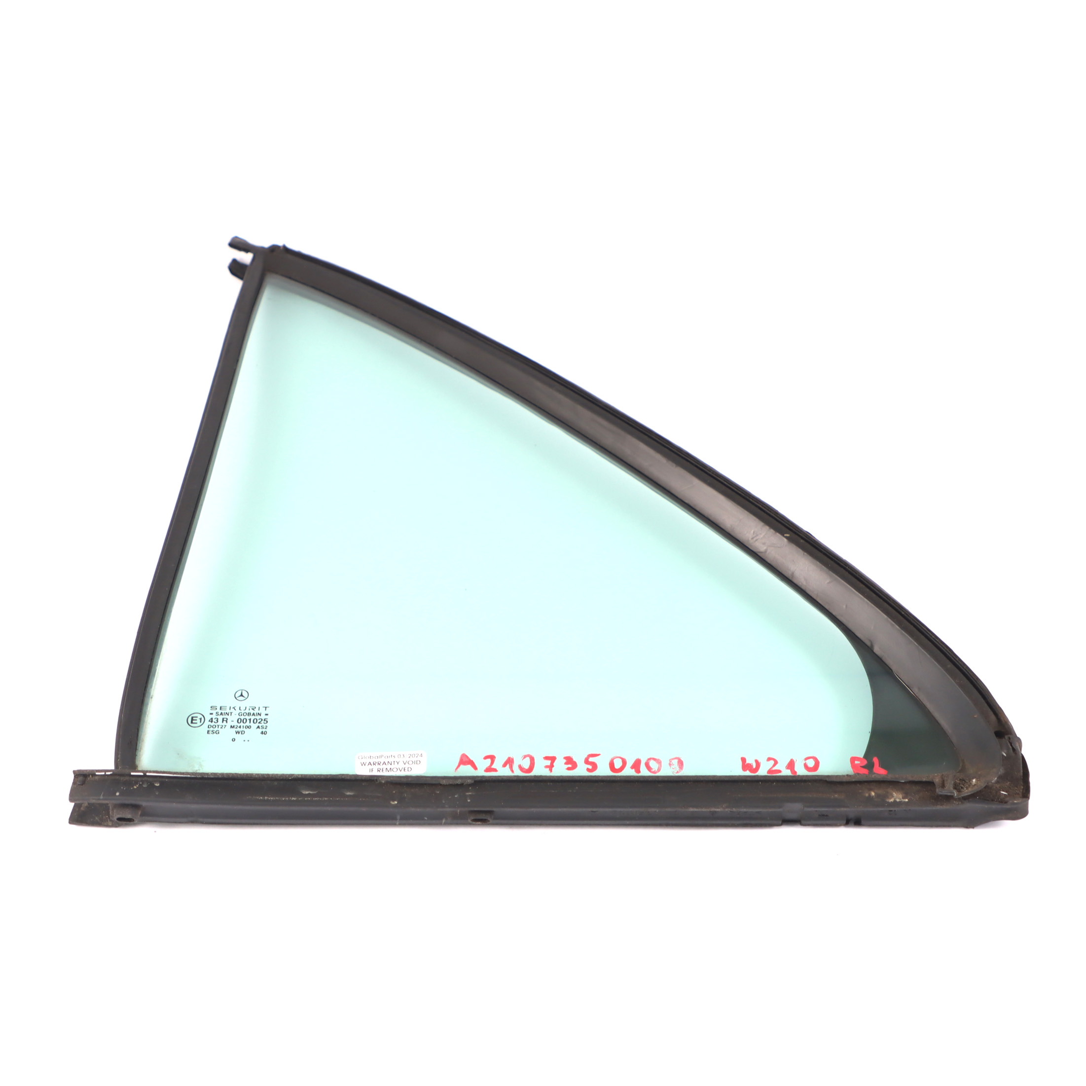 Mercedes W210 Rear Left N/S Triangular Window Glass AS2 A2107350109