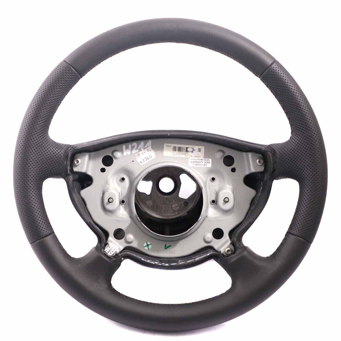 Mercedes-Benz E-Class W211 NEW Black Leather Steering Wheel with Black Threads