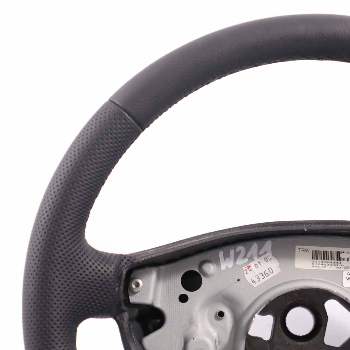 Mercedes-Benz E-Class W211 NEW Black Leather Steering Wheel with Black Threads