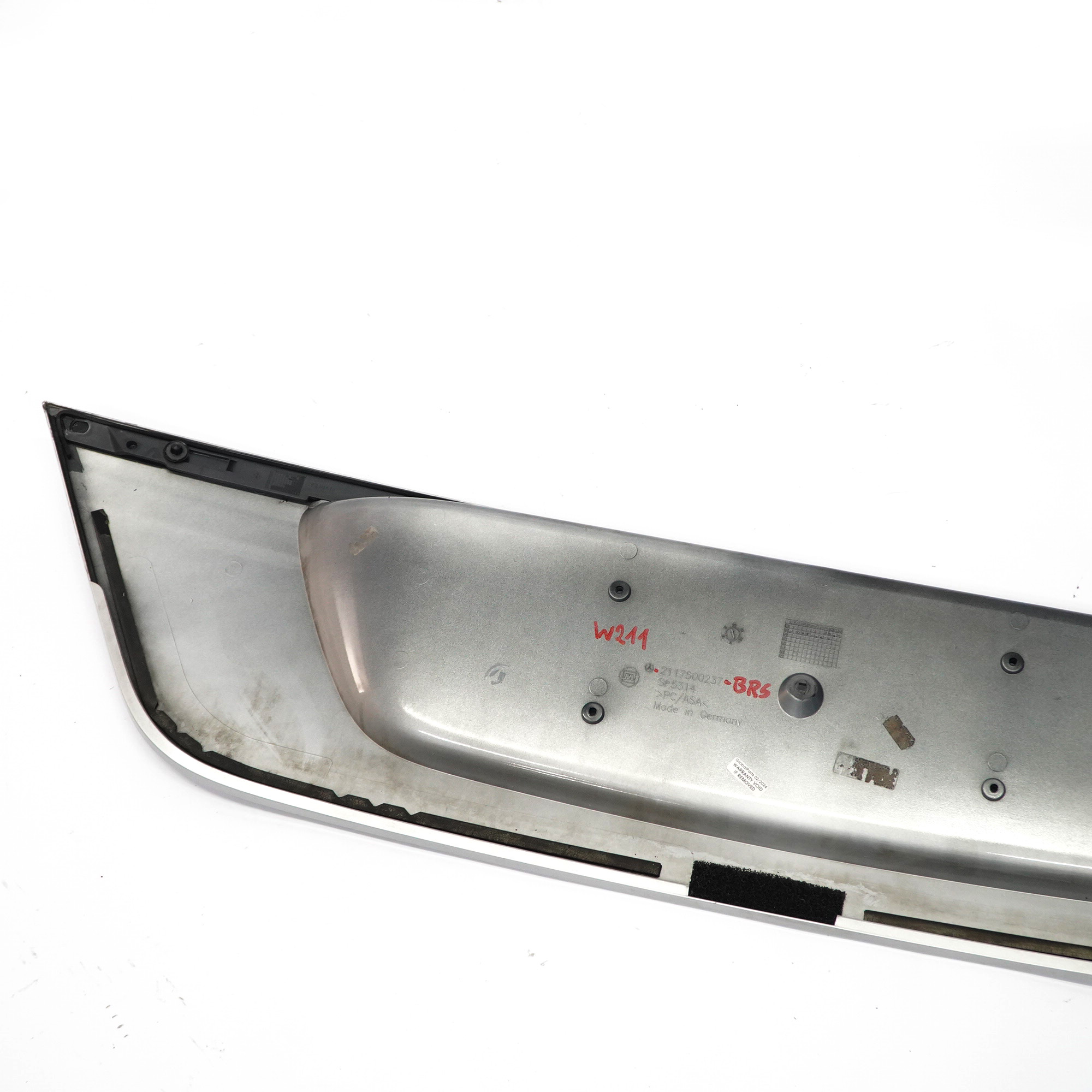 Mercedes W211 Trunk Boot Number Plate Trim Panel Brilliant Silver A2117500237