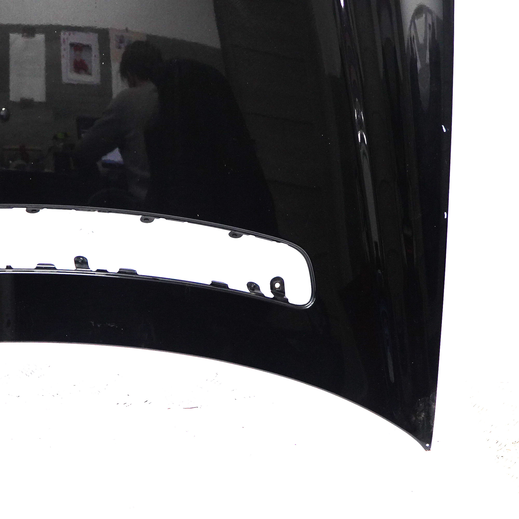 Mercedes W211 Hood Bonnet Trim Panel Covering Obsidian Black Metallic - 197