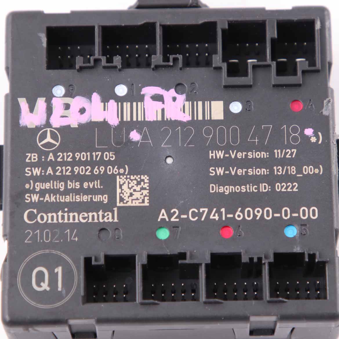 Door Module Mercedes W212 Front Right O/S Control Unit Module A2129004718