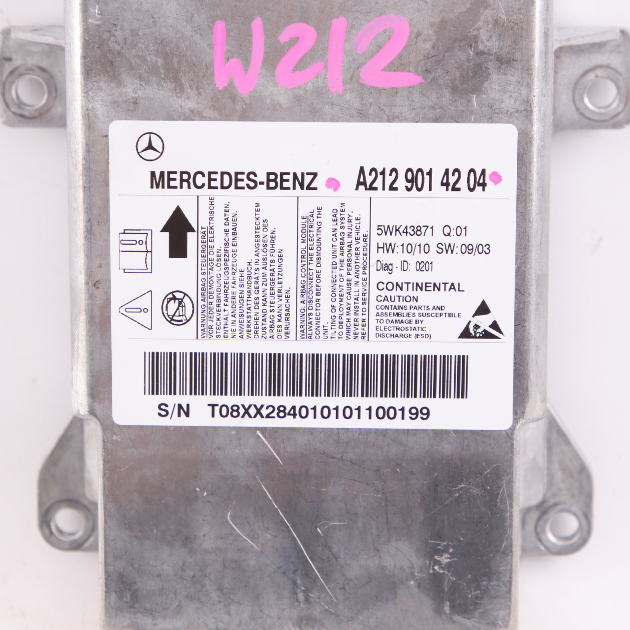 Mercedes-Benz W212 ECU Steuerung Gerät Sensor Modul Airbag A2129014204