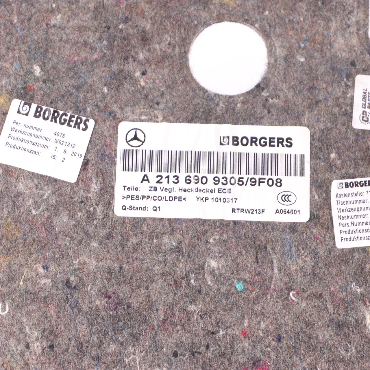 Koffer raum Mercedes W213 Heckklappe Innenverkleidung Abdeckung A2136909305