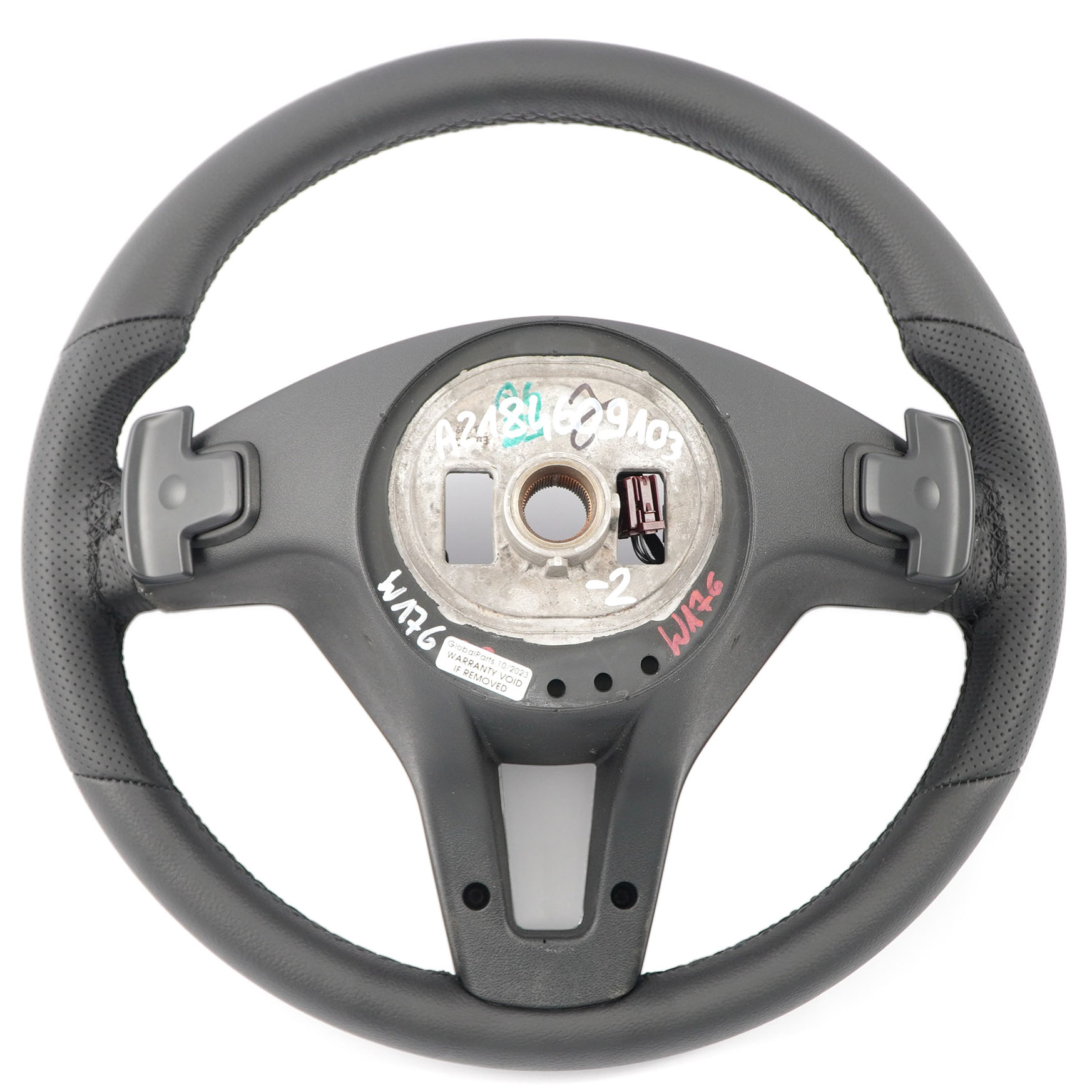 Steering Wheel Mercedes W176 W246 NEW Black Leather Black Threads Paddle Shift