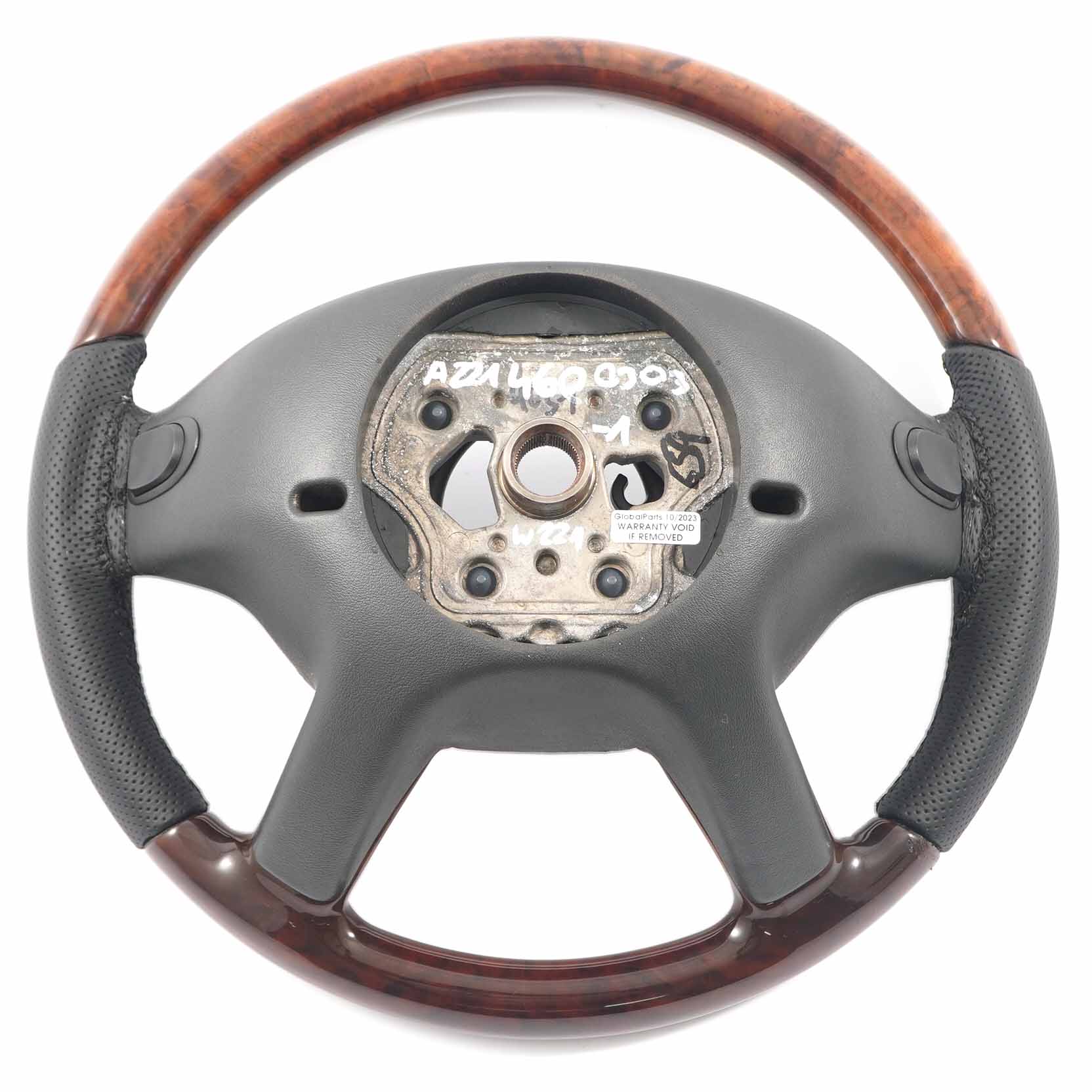 Mercedes C216 W221 NEW Black Leather Steering Wheel Wood Burr Walnut A2214600303