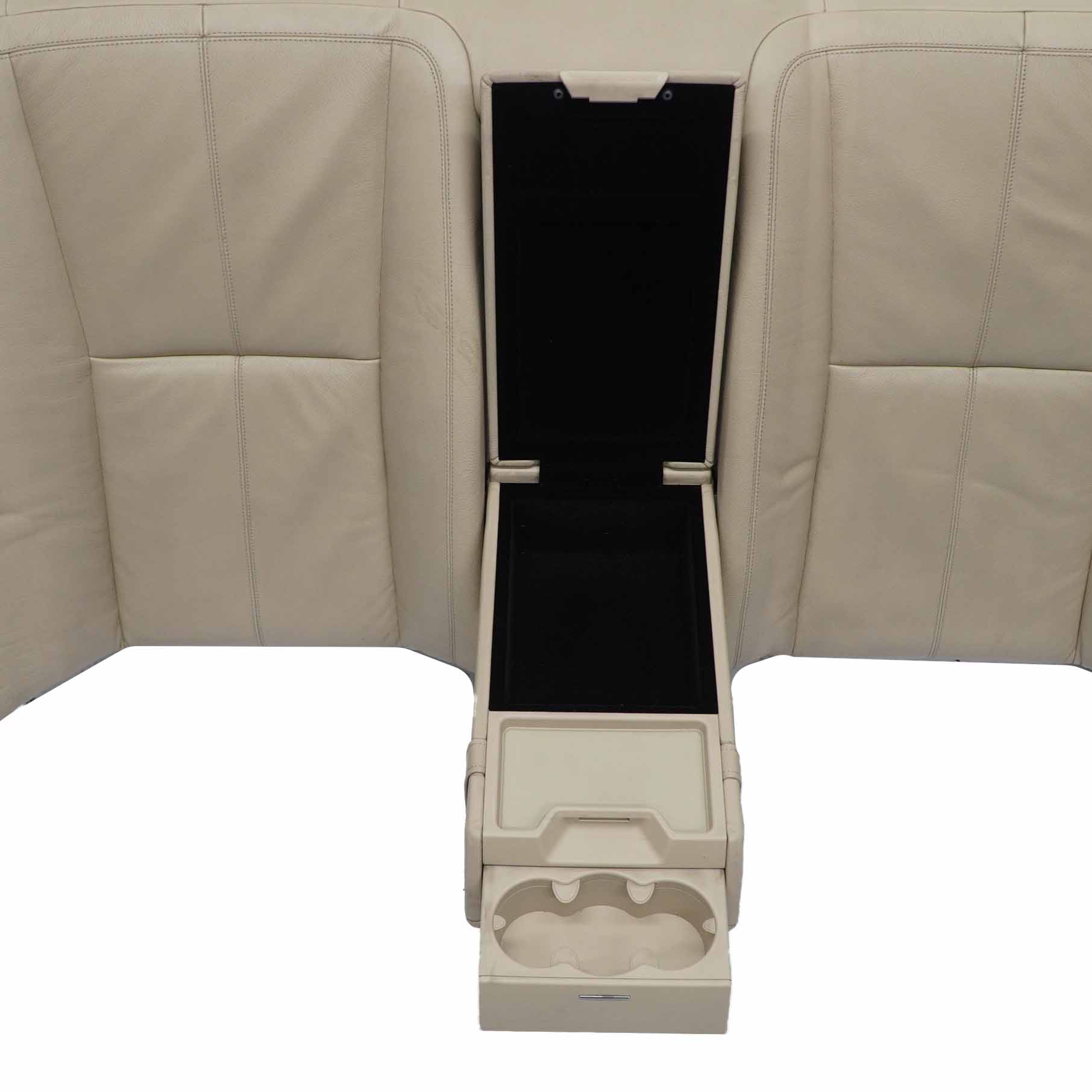 Mercedes W221 Rücksitz Rückenlehne Abdeckung Armlehne Getränkehalter Leder Beige