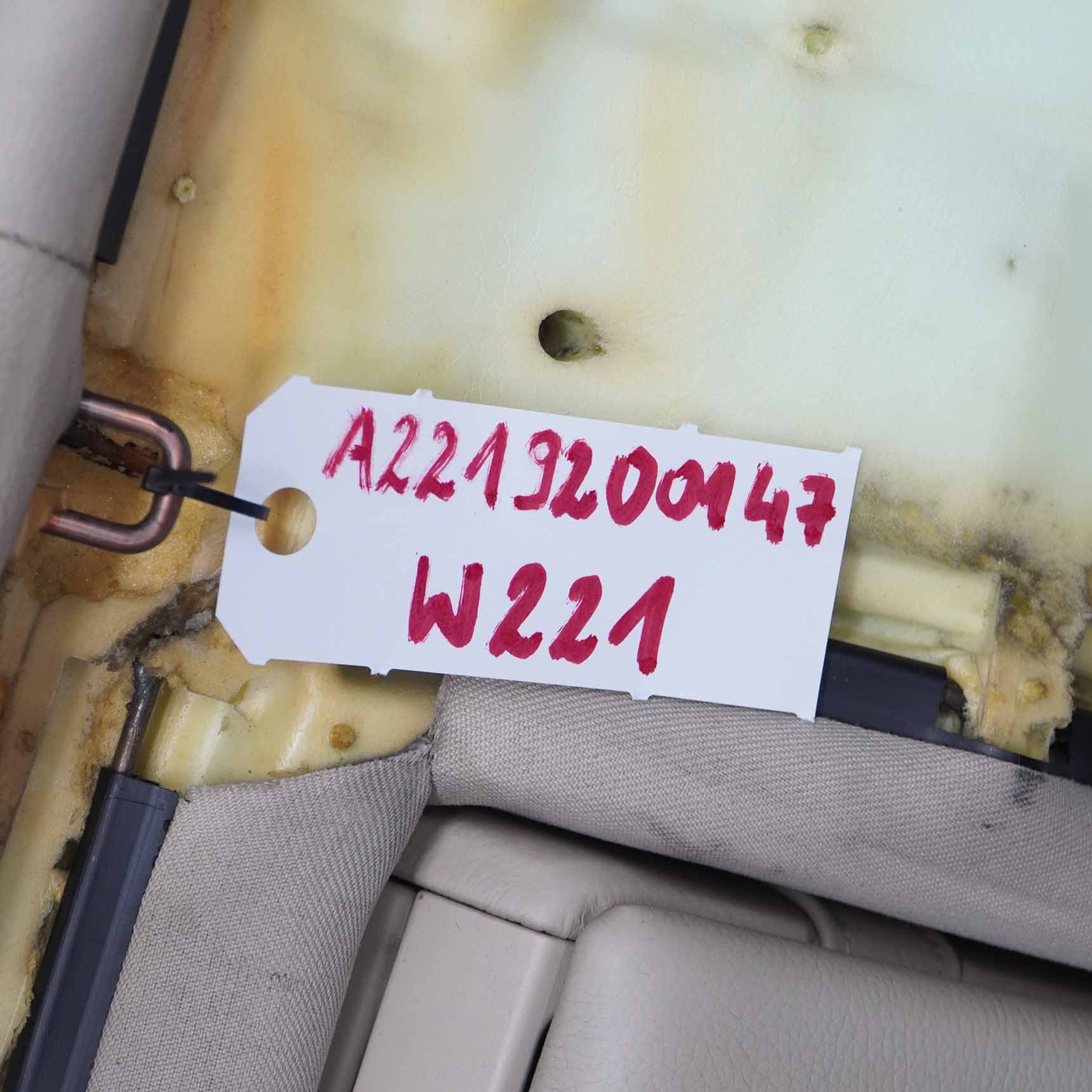 Mercedes W221 Rücksitz Rückenlehne Abdeckung Armlehne Getränkehalter Leder Beige