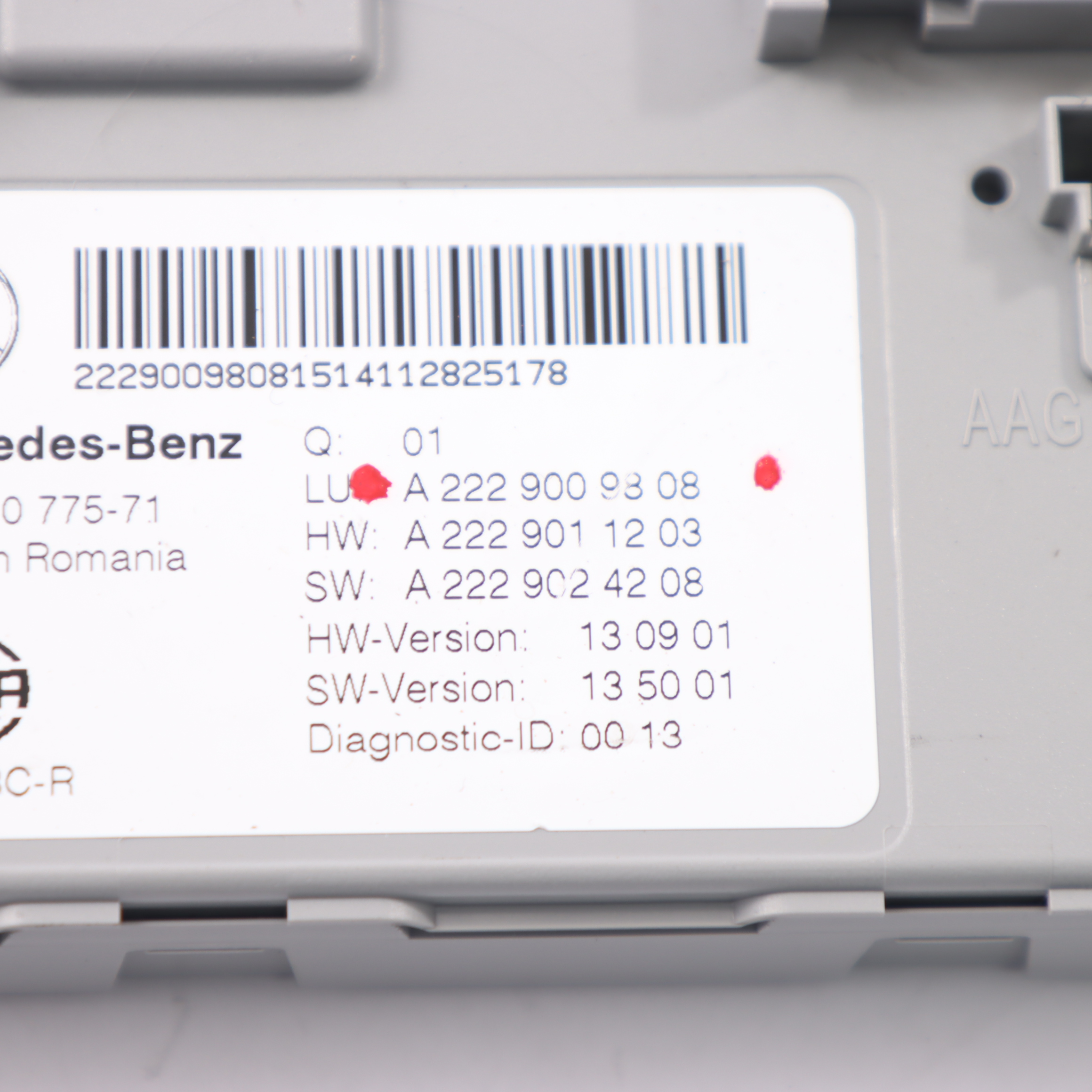 Mercedes W205 SAM Modul Heckkomfortsteuergerät ECU A2229009808