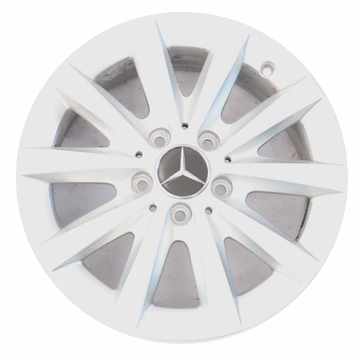 Mercedes W176 Silberne 10-Speichen Leichtmetallfelge 16" ET:49 6,5J A2464010500