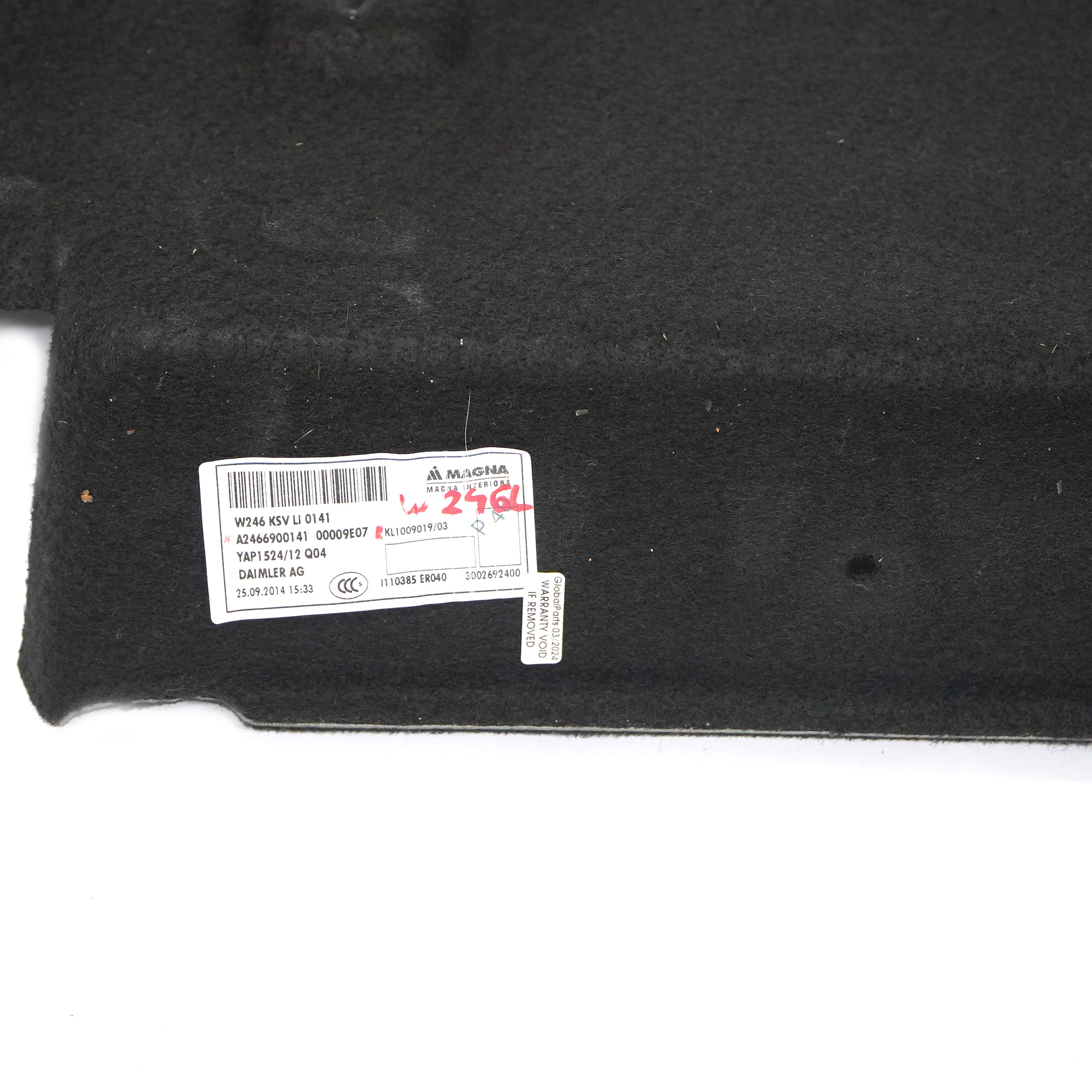 Mercedes W246 Kofferraum links seitliche Verkleidungsplatte A2466900141