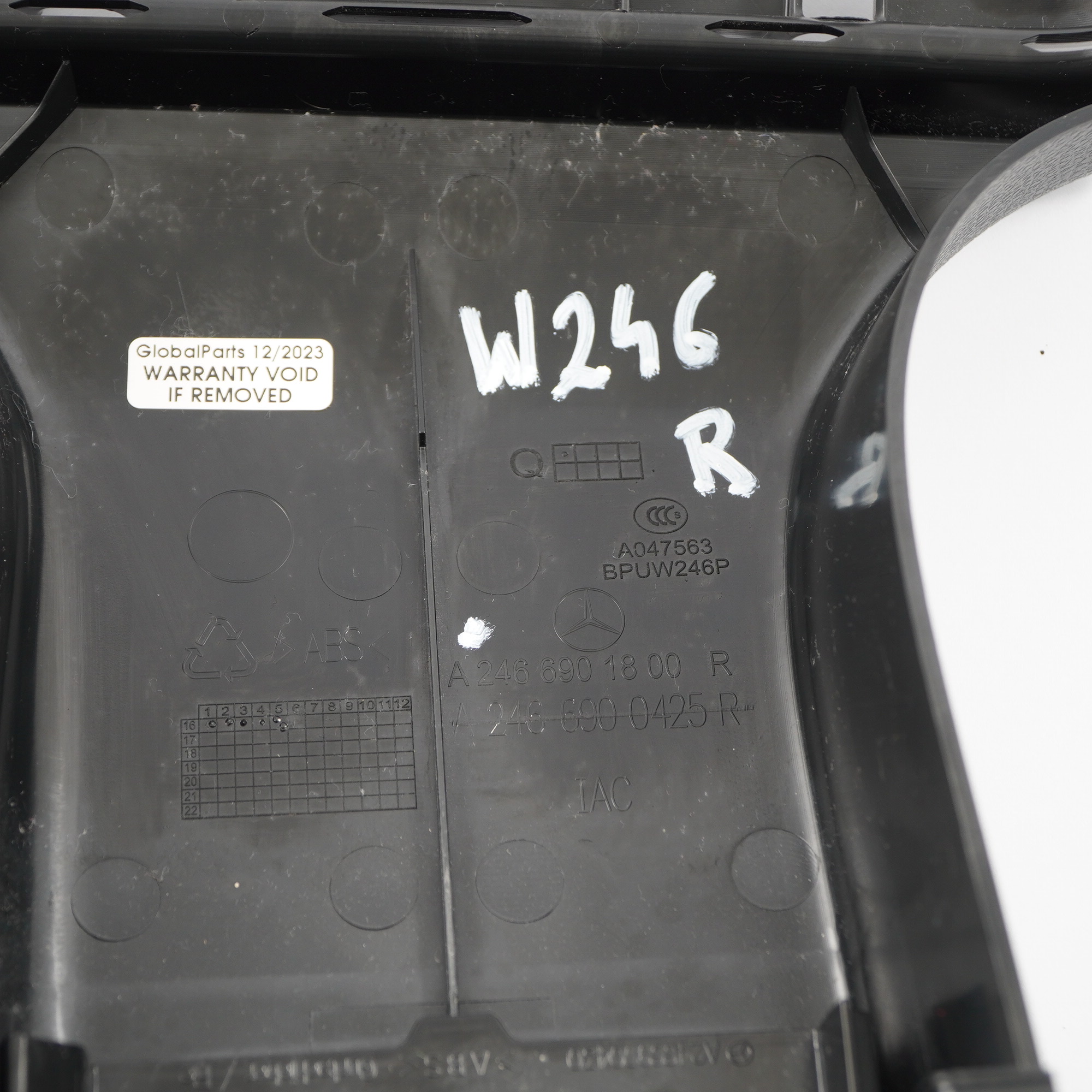 Mercedes W246 Verkleidung B Säule Panel Abdeckung Oben Rechts A2466901800