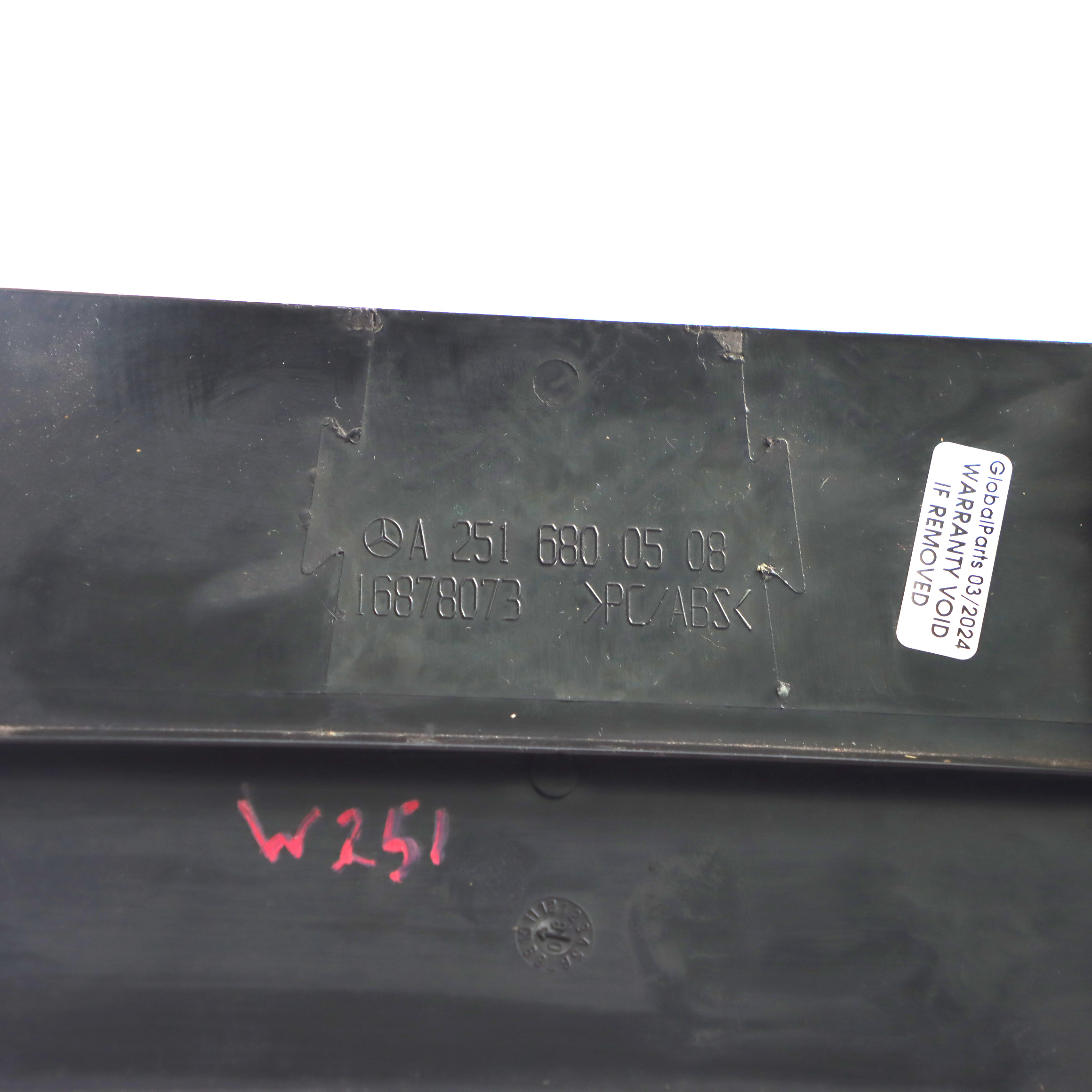 Mercedes W251 Centre Console Cover Trim Rear Panel Black A2516800508