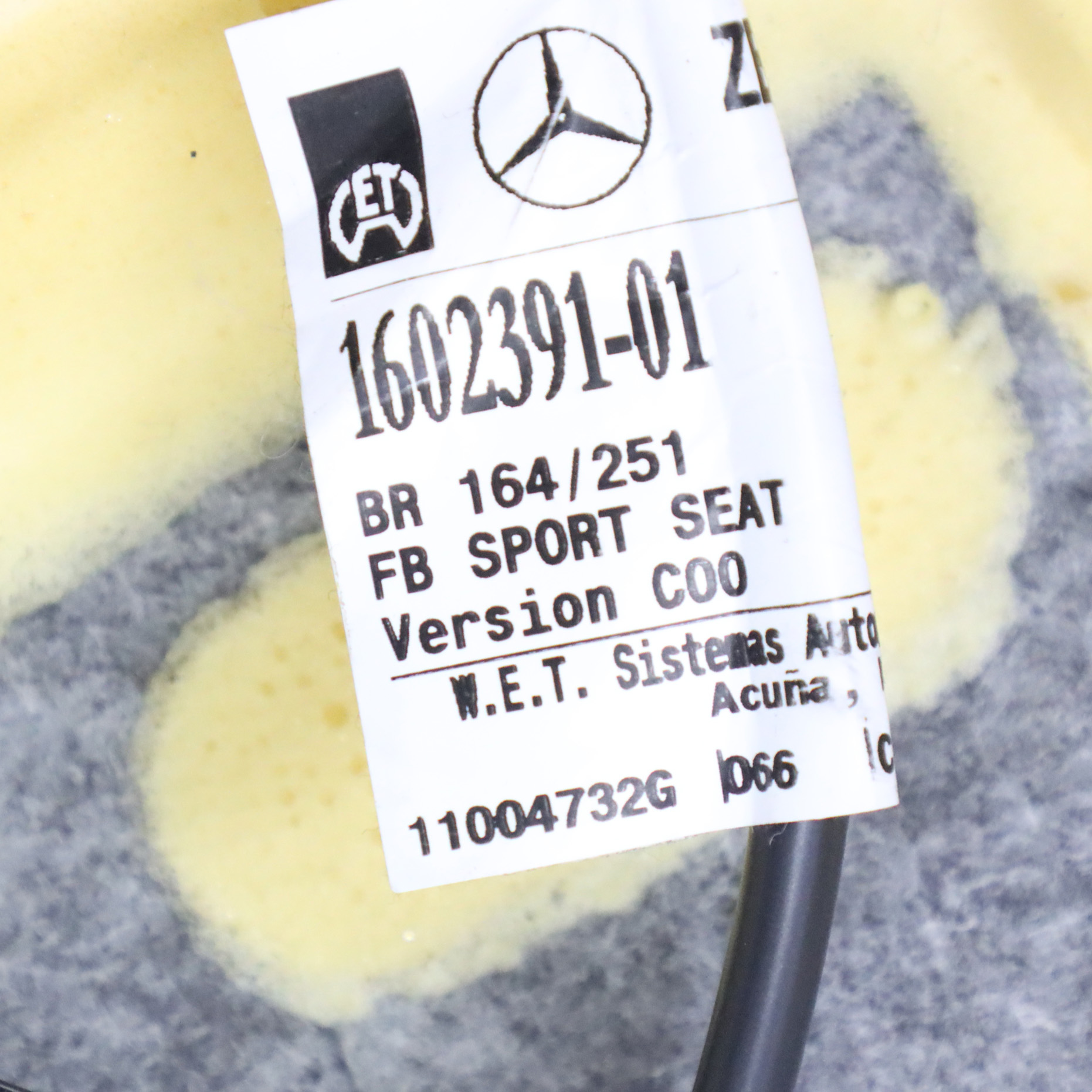 Mercedes W251 Vordersitz Rückenlehne beheizt rechts Alcantara A2519104293